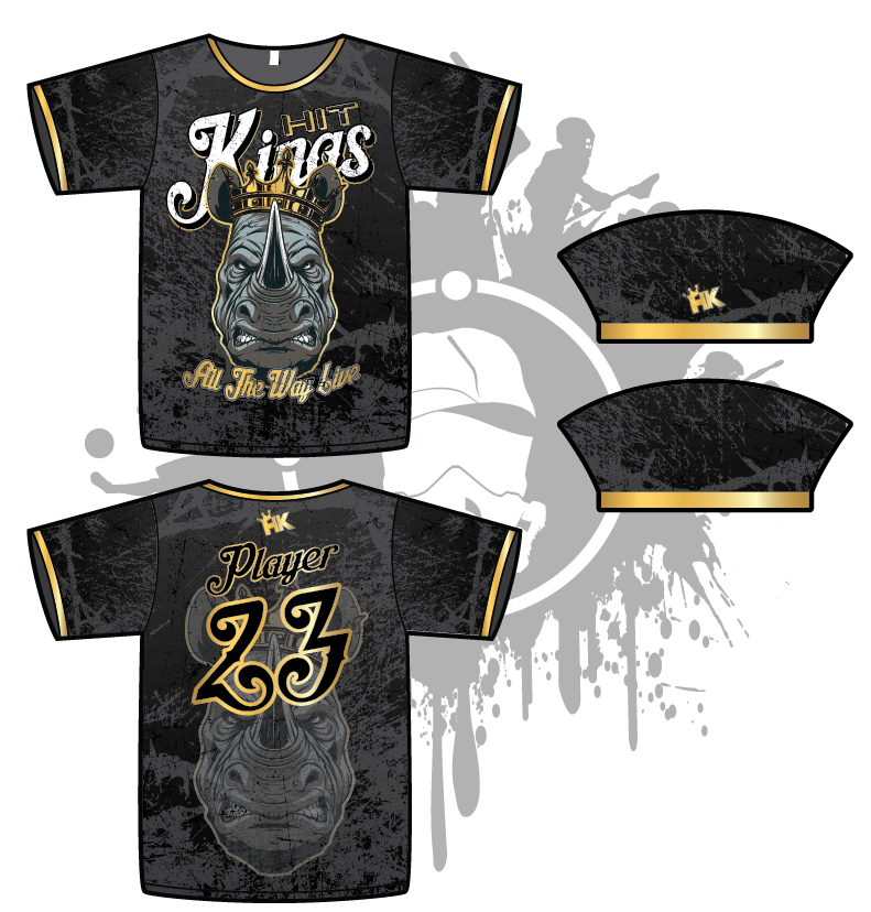 Hit Kings Animal Series Men's Full Dye Baseball Jersey (Rhino Design) - Perfect for Baseball Games, Team Sports & Fan Apparel
