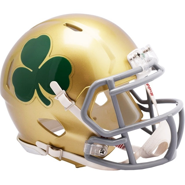 Notre Dame Fighting Irish NCAA Mini Speed Football Helmet with Shamrock - Perfect for Collectors, Sports Fans & Game Day Decor