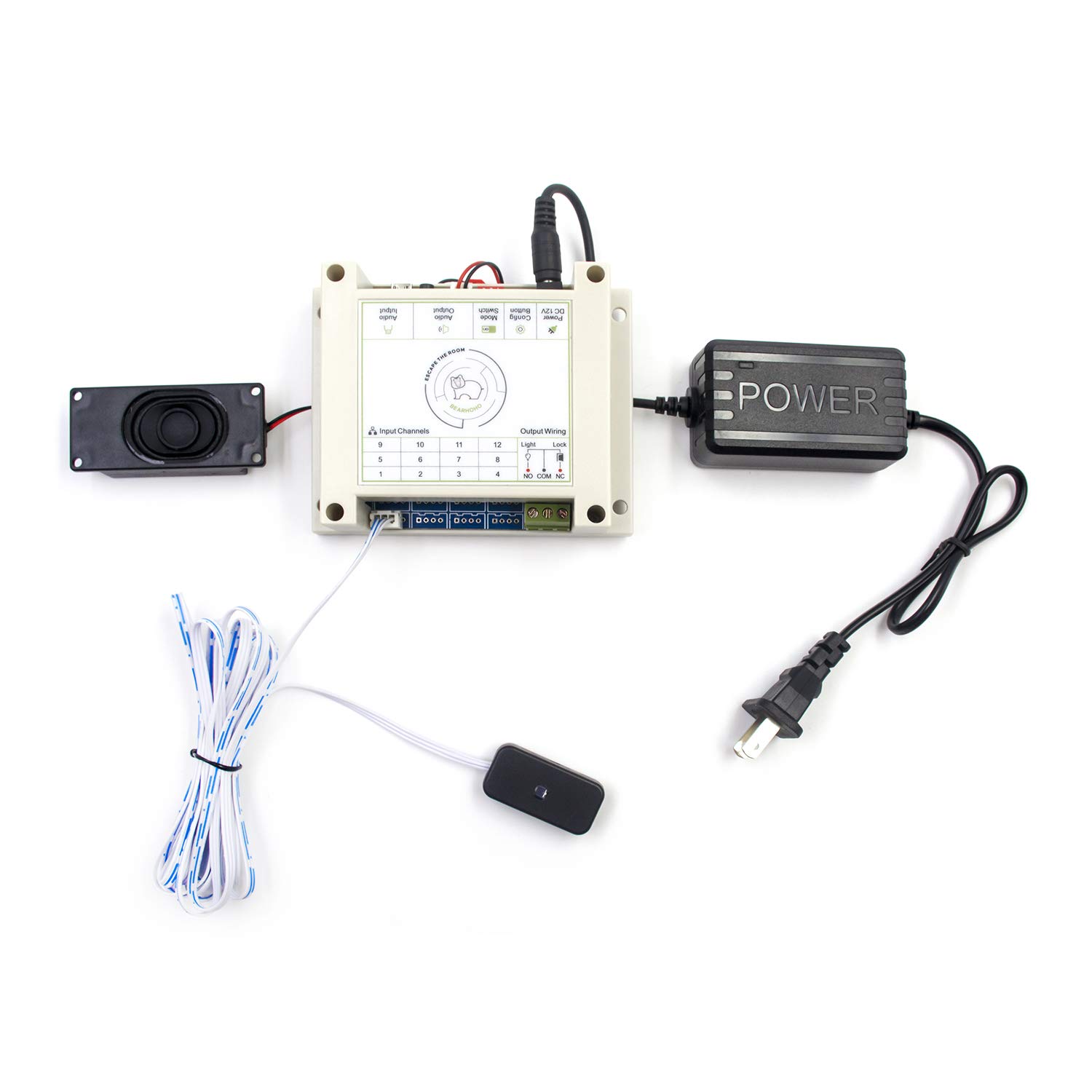 Professional Escape Room Props Kit with Audio Puzzles & Flashlight - 12V Electromagnetic Locks for Escape Games (7 Light Sensors Set) - Perfect for Exit Games, Team Building & Interactive Mystery Events