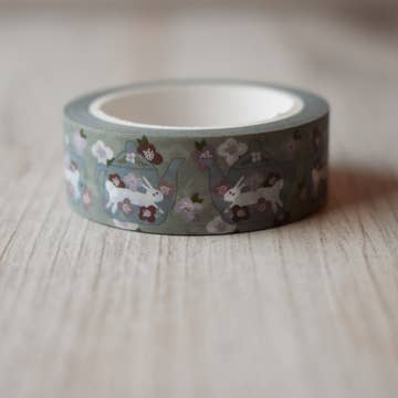 Bunny Gaiwan Washi Tape - Japanese Decorative Paper Tape for Scrapbooking, Journaling, DIY Crafts & Gift Wrapping - Cute Rabbit Design for Bullet Journals, Planners & Home Decor