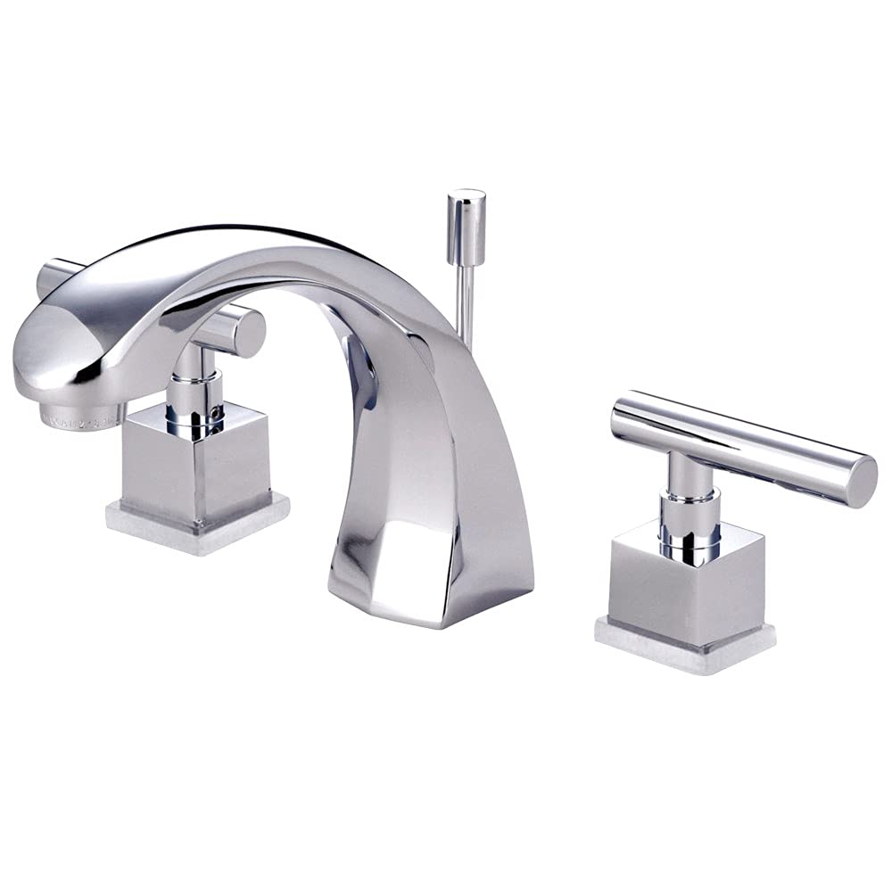 Kingston Brass KS4981CQL Claremont 8-Inch Widespread Bathroom Sink Faucet with Brass Pop-Up Drain, Polished Chrome Finish - Perfect for Modern Bathroom Vanities & Powder Rooms