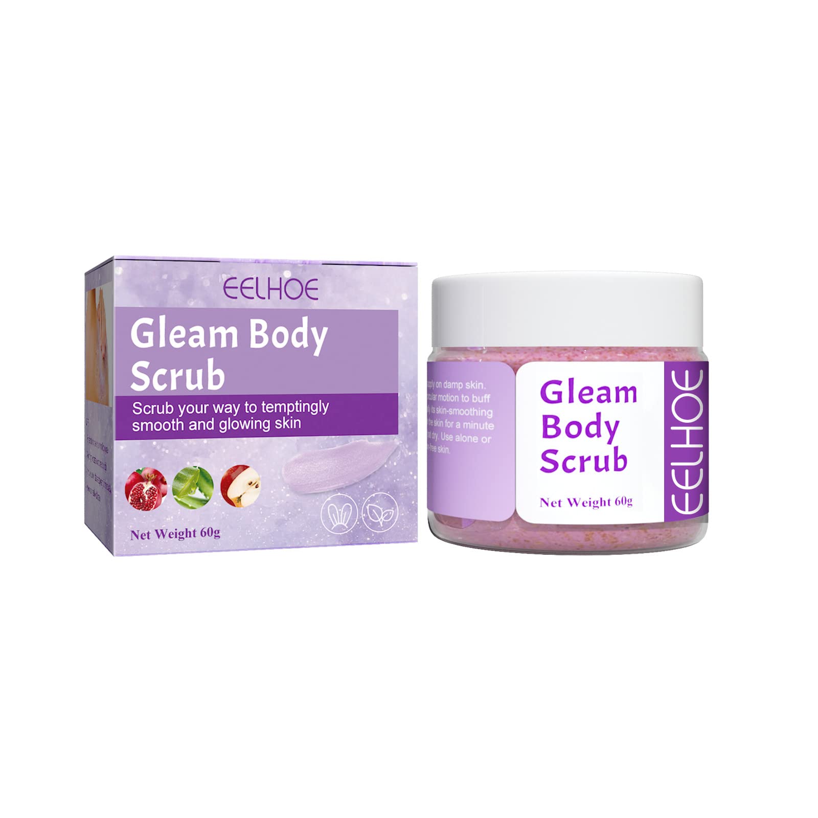 Glitter Body Scrub for Smooth Skin - Gentle Exfoliating & Brightening Body Polish with Natural Ingredients - Deep Cleansing Bath Scrub to Remove Dead Skin & Improve Rough Texture - Perfect for Spa Day, Self Care Routine & Gift Giving