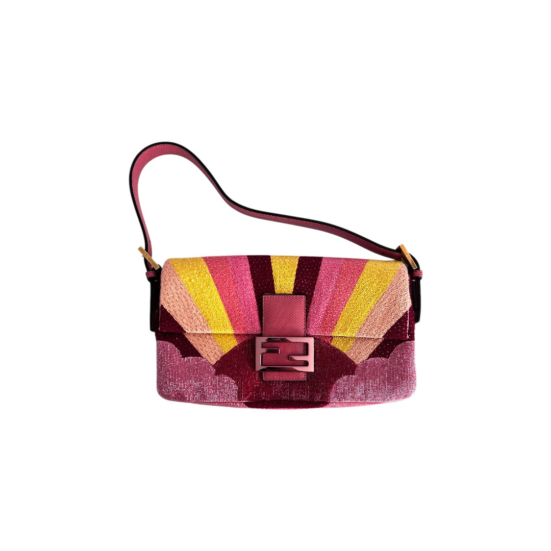 Fendi Sunset Beaded Baguette Bag - Luxury Designer Crossbody Purse for Women | Perfect for Parties, Weddings & Evening Events