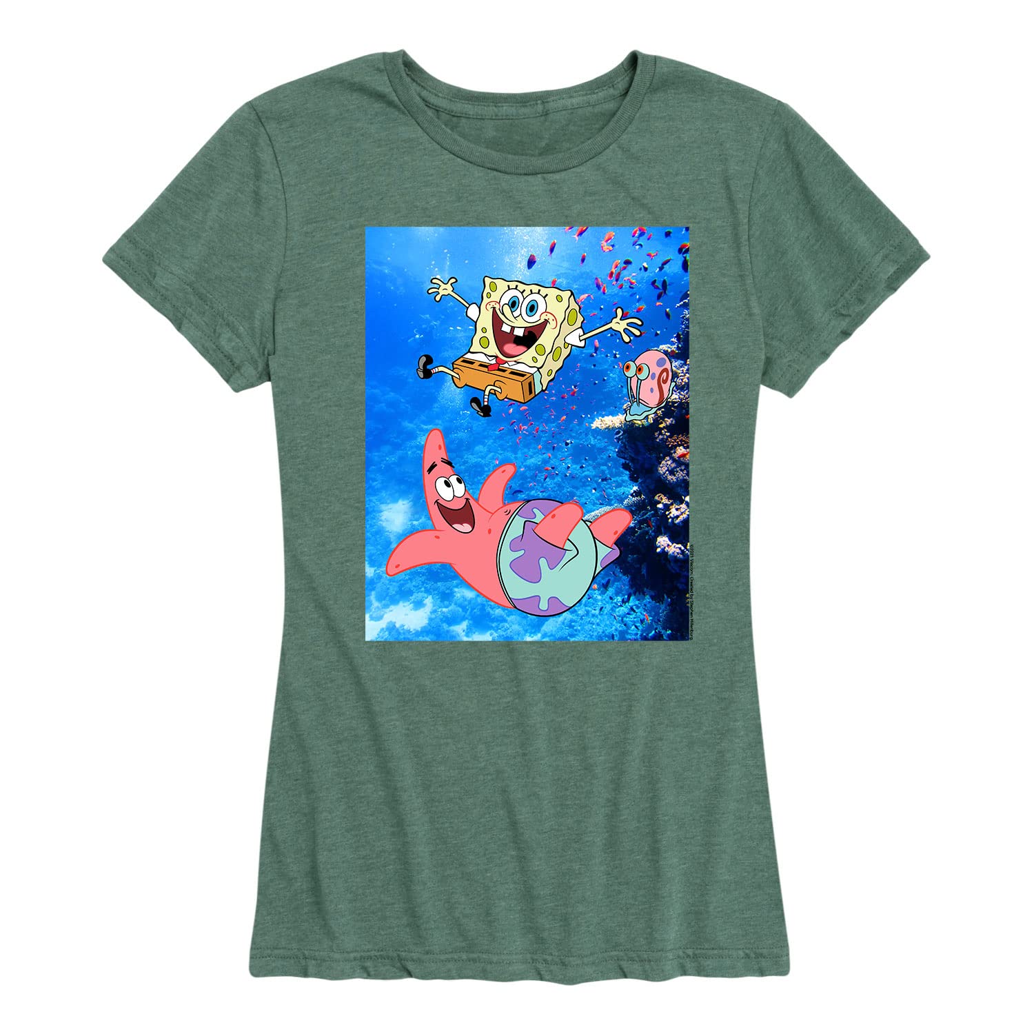 Spongebob Squarepants & Patrick Friendship T-Shirt for Women - Soft Cotton Graphic Tee - Funny Cartoon Best Friend Shirts - Perfect for Casual Wear, Gift Giving & Fan Merchandise