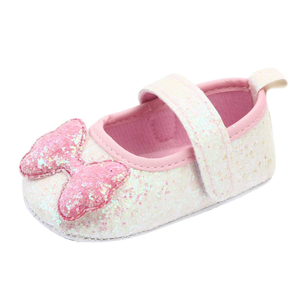 Baby Girls Soft-Soled Bow-Knot Walking Shoes for Indoor Play