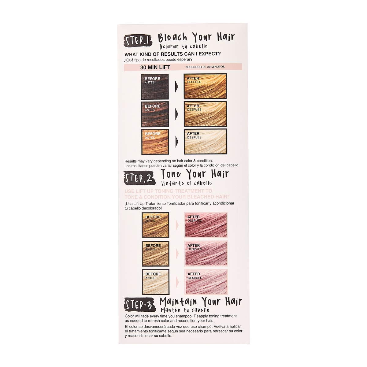 KISS Lift Up Complete Hair Bleach & Rose Pink Toner Kit - Gentle Conditioning Formula to Reduce Brassiness - 6-Piece DIY Bleaching Kit for Rose Gold Hair - Perfect for At-Home Salon Quality Hair Lightening & Toning