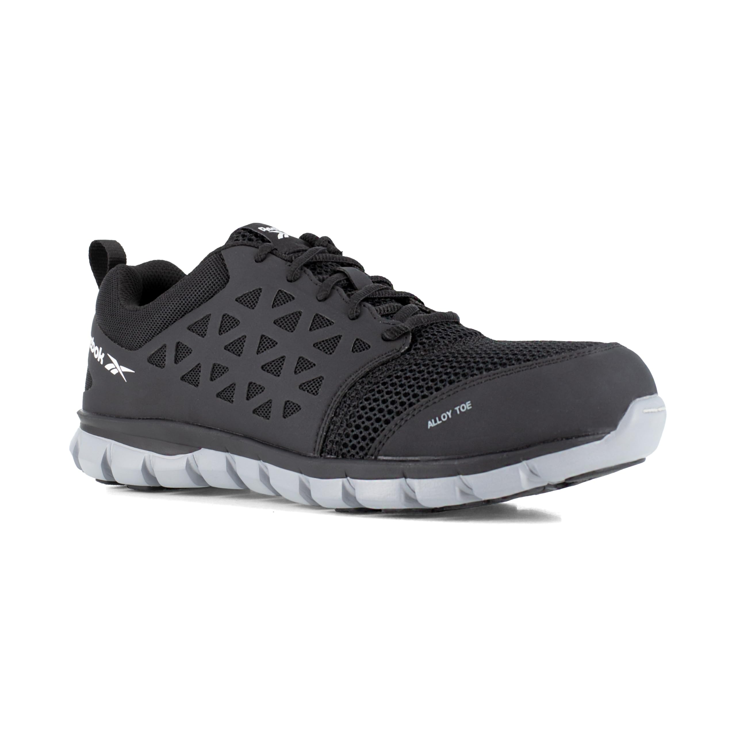 Reebok Men's RB4041 Sublite Cushion Safety Toe Work Shoes - Black Non-Slip Athletic Sneakers for Construction, Warehouse & Industrial Work