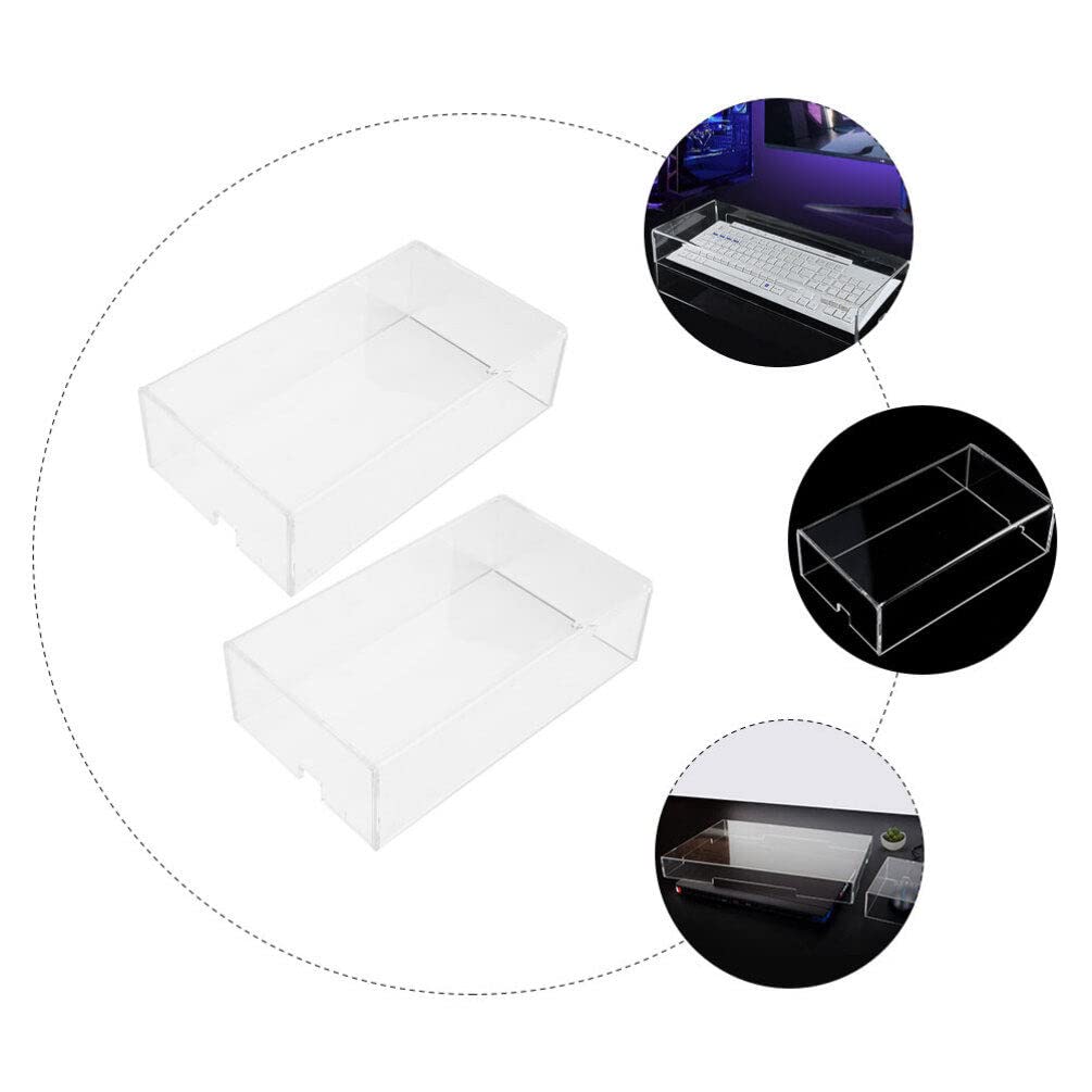 2Pcs Clear Acrylic Mouse Cover Protector for Laptop & Computer - Anti-Dust Transparent Wireless Mouse Case - Perfect for Gaming, Office Work & Home Use