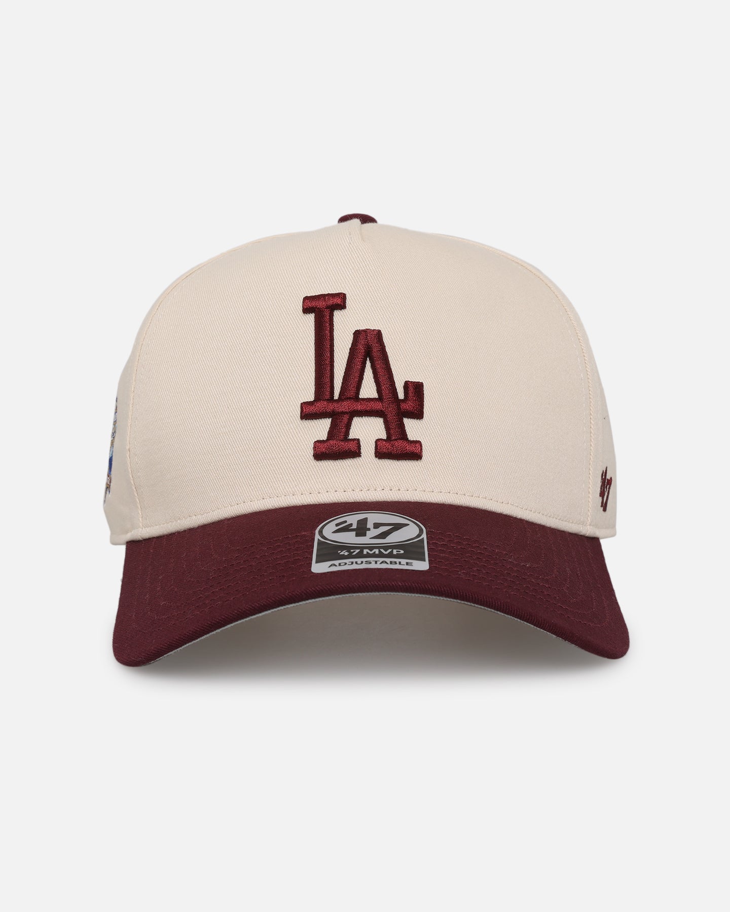Los Angeles Dodgers 'Two Tone Dodgers' 47 MVP DT Snapback Hat - Dark Maroon Adjustable Baseball Cap for Men & Women - Perfect for Games, Fan Gear, and Streetwear Fashion