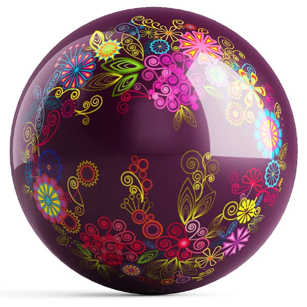 Valentina Georgieva Abstract Flowers Bowling Ball - Premium Performance Bowling Equipment for Men & Women - Perfect for League Play, Tournaments & Casual Bowling Nights