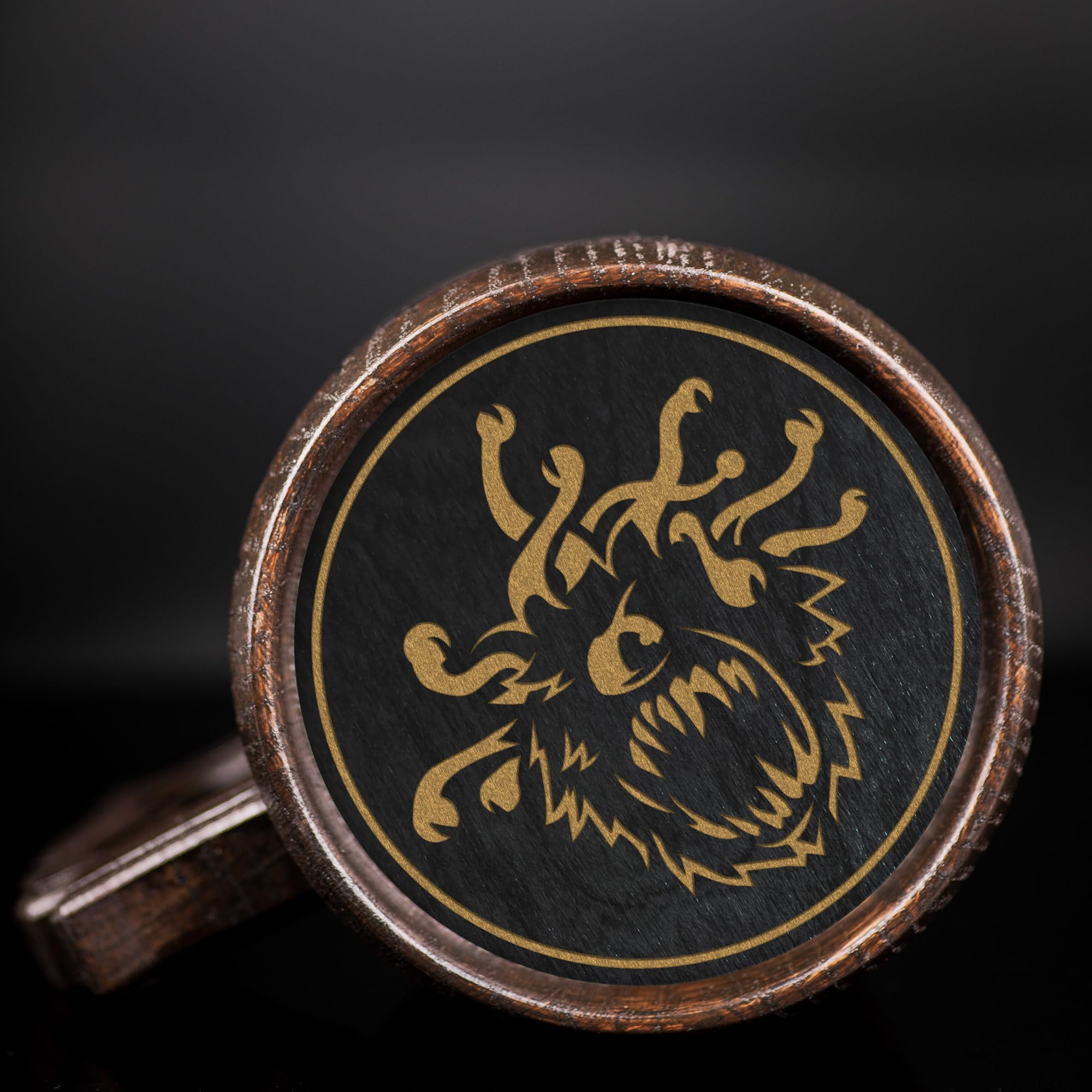 Custom DnD Beholder Beer Mug - Personalized Dungeons & Dragons Wooden Tankard for Geeks | Unique Gamer Gift for Men, Dad, Father (Anniversary, Birthday, Wedding) | Perfect for Tabletop RPG Nights & Fantasy Themed Parties