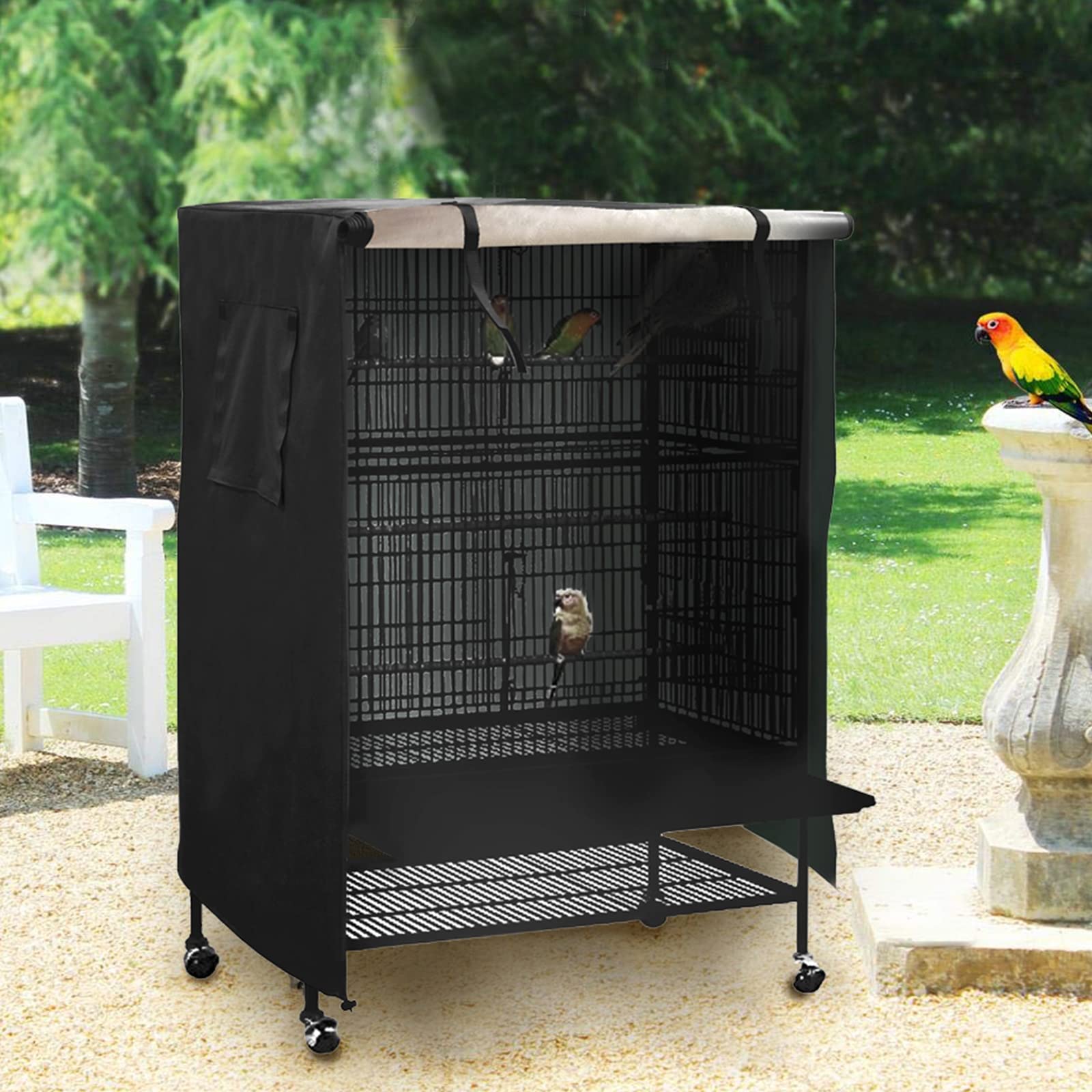 Universal Large Bird Cage Cover - Windproof & Sun Protection Parrot Cage Cover, Blackout Night Cover for Birds, Critters & Small Animals - Ensures Privacy & Comfort for Sleeping, Travel & Outdoor Use