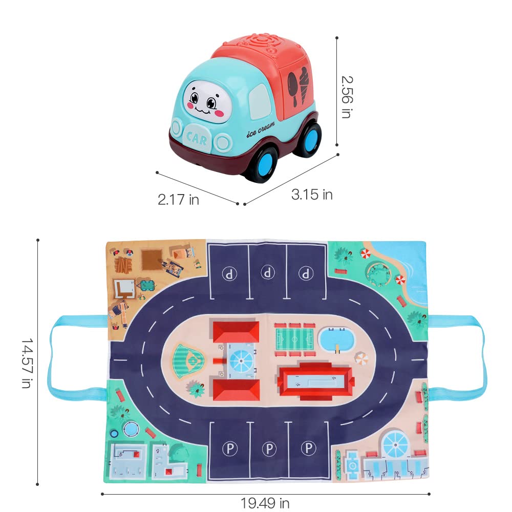 7-Piece Push and Go Cars Toy Set with Play Mat & Storage Bag - Early Educational Baby Toy for 1 2 3 Year Old Boys & Girls | Perfect Toddler Birthday Gift for Indoor Play, Learning & Development