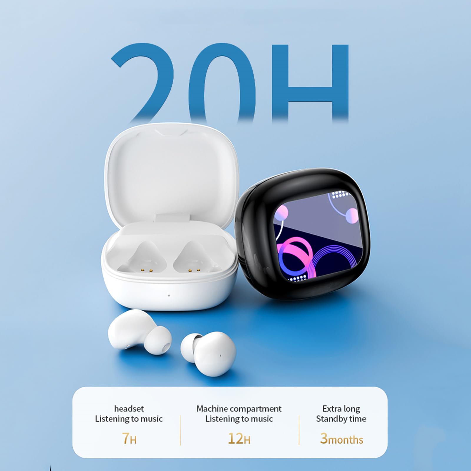 Mini Wireless Bluetooth Earbuds for Small Ears - Touch Screen Control, Discreet & Invisible Design for Work, Gym & Travel - Perfect for Small Ear Canals