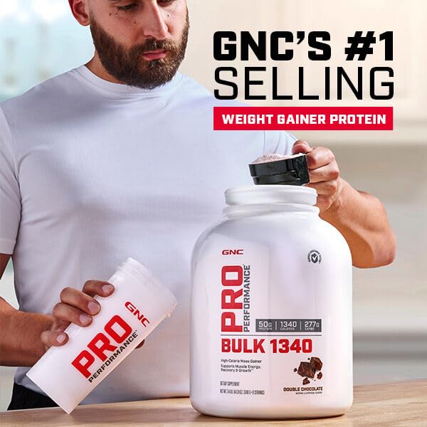 GNC Pro Performance Bulk 1340 Mass Gainer Protein Powder - 50g Protein, 1340 Calories, Gluten Free | Banned Substance Tested High Calorie Muscle Builder for Weight Gain & Recovery | Supports Energy, Muscle Growth & Post-Workout Recovery | Perfect for Bodybuilders & Athletes