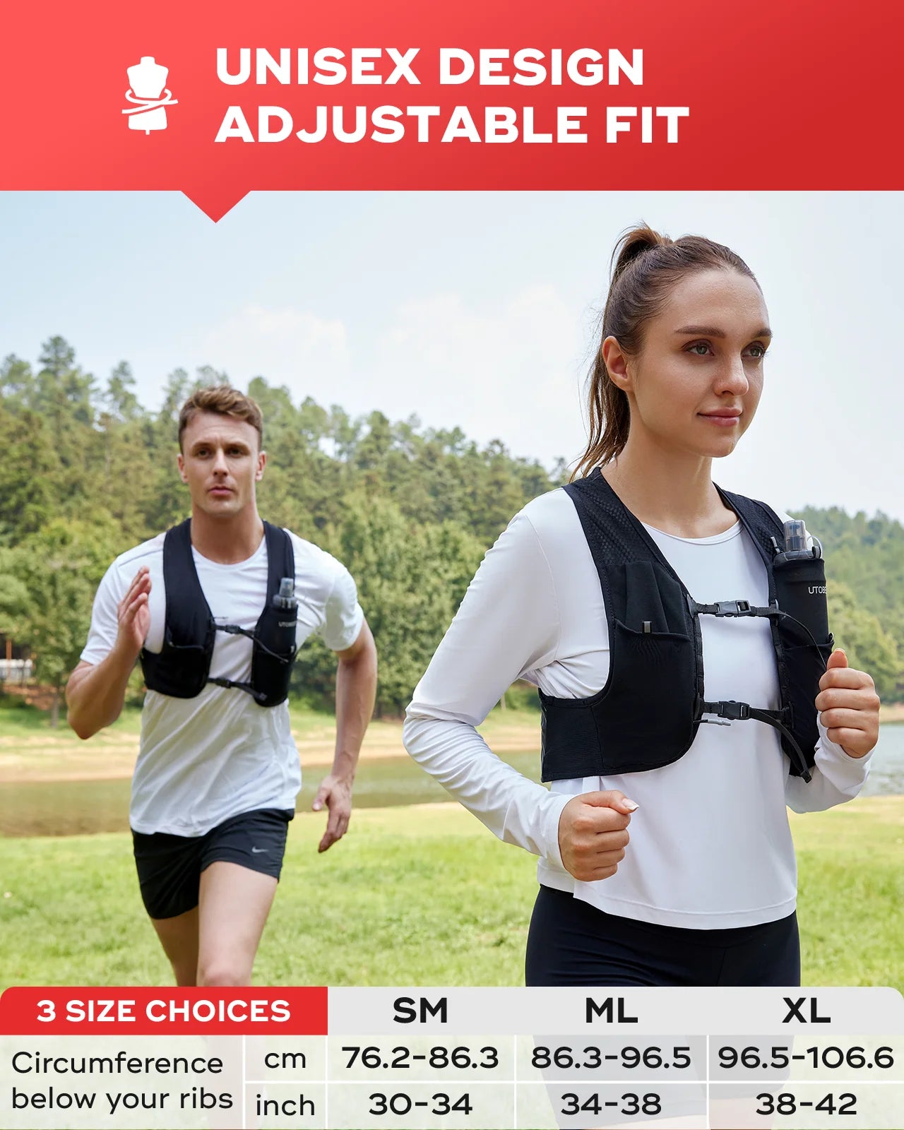 UTOBEST UTR112 Ultra Lightweight Hydration Pack - Breathable Trail Running Vest for Marathon, Cycling & Hiking - Perfect for Outdoor Adventures & Long-Distance Sports