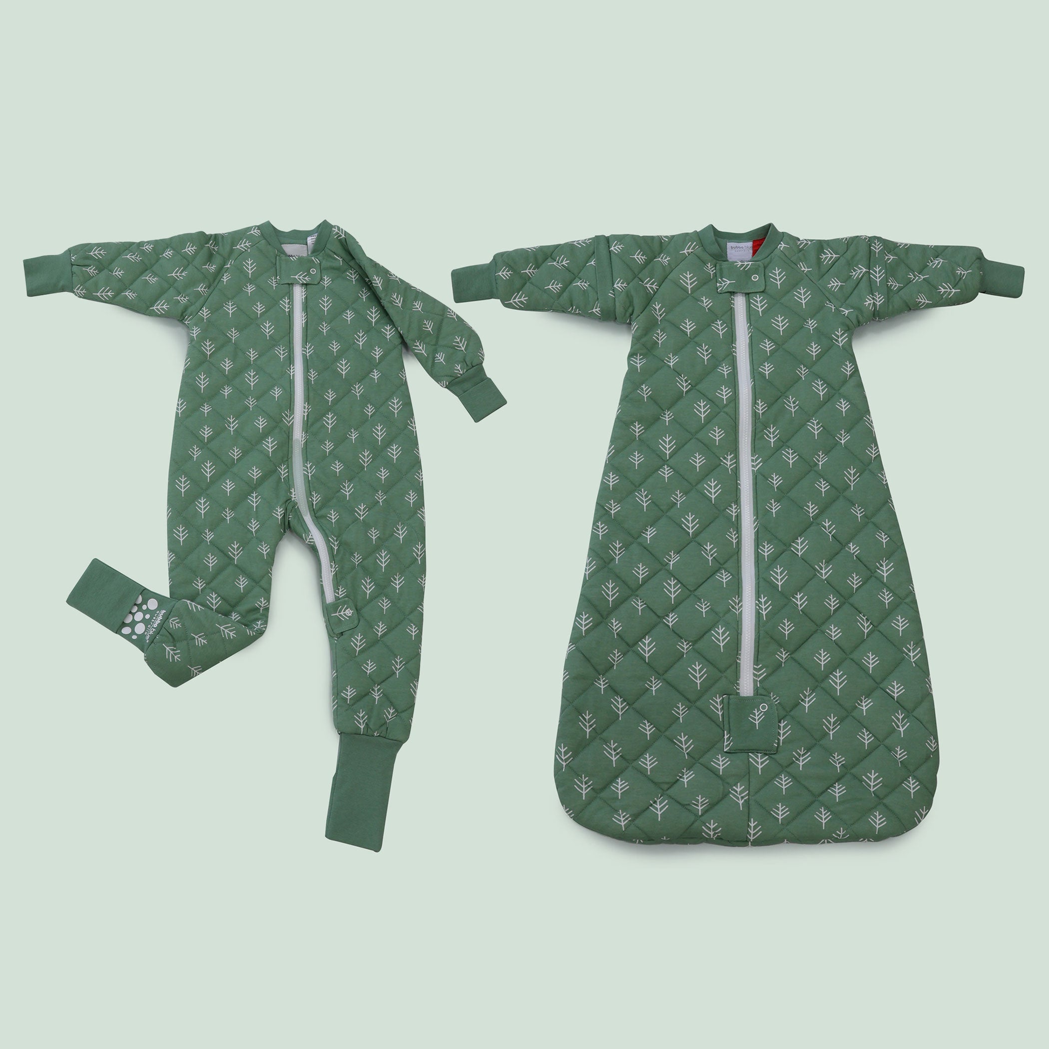 Nordic 2.5 TOG & 3.5 TOG Baby Sleep Suit and Convertible Sleep Bag Bundle - Forest Print - Perfect for Nursery, Daycare and Travel