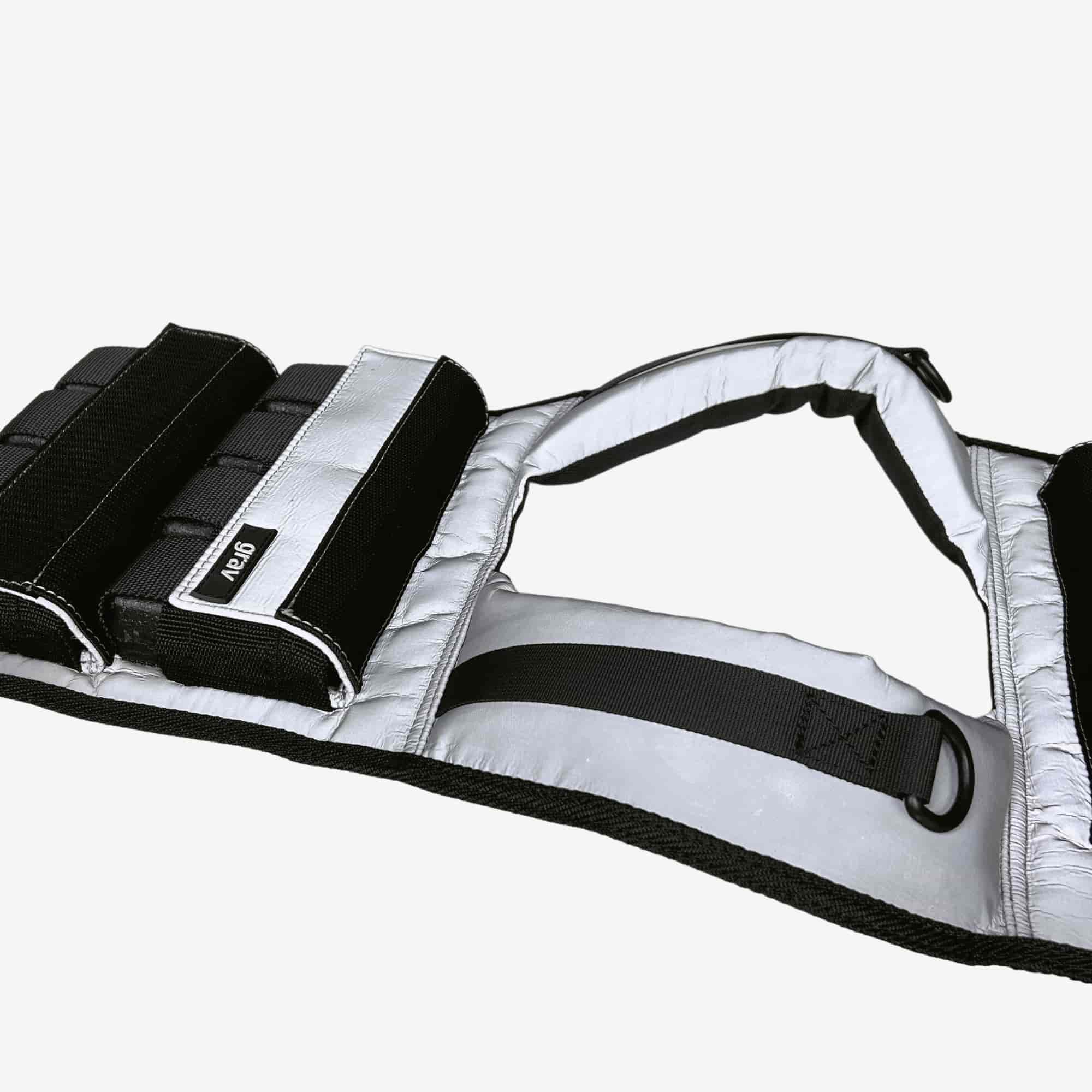 37lb Weighted Vest for Men & Women - Adjustable Reflective Grey Fitness Vest for Running, Cross Training & Strength Workouts