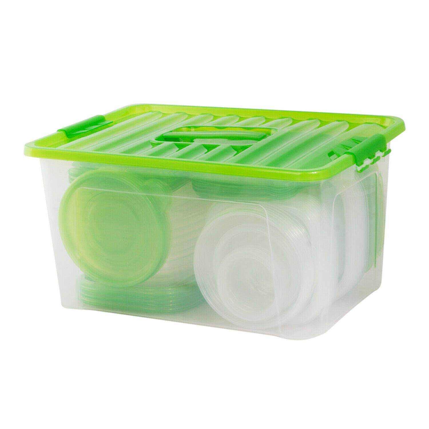 76-Piece Reusable Plastic Food Storage Containers Set | BPA-Free Kitchen & Meal Prep Containers with Lids | Perfect for Lunch Box, Leftovers & Pantry Organization | Stackable & Leak-Proof for Home, Office & School Use
