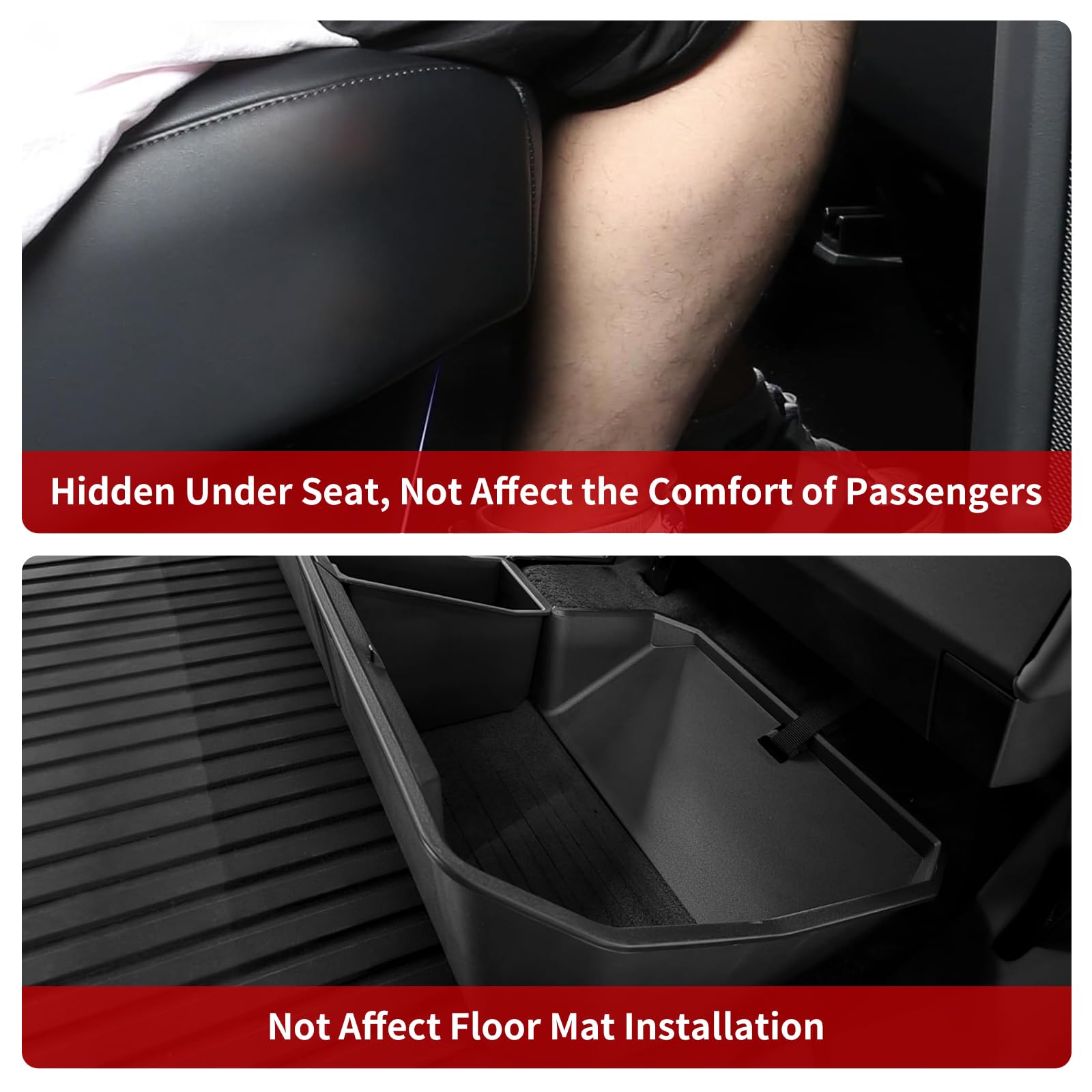 Tesla Cybertruck Rear Under Seat Storage Bin - Hidden Underseat Organizer for 2024 Cybertruck Accessories | Interior Storage Box for Tools, Emergency Kits & Car Essentials | Perfect for Road Trips & Outdoor Adventures