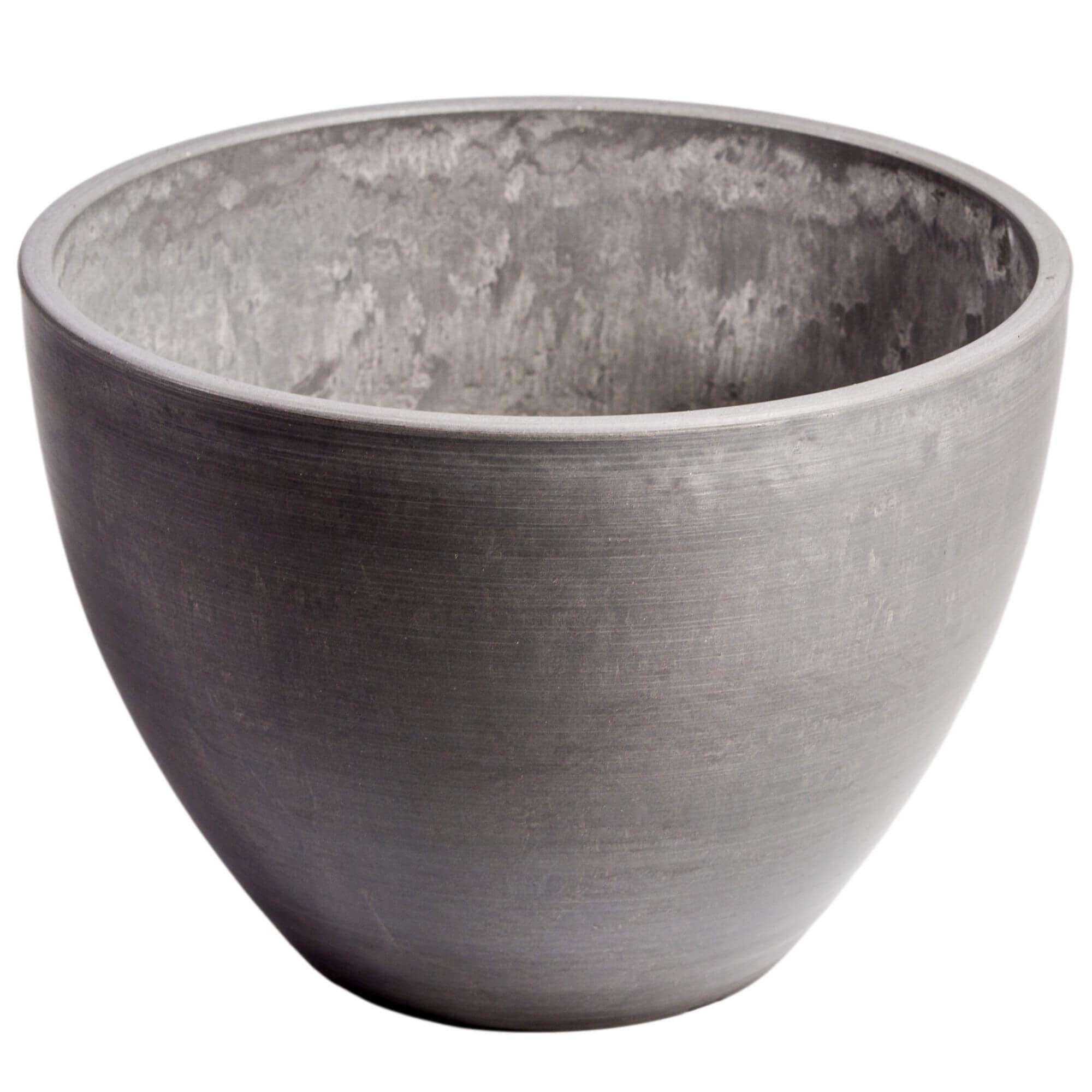Polished Grey Ceramic Planter Bowl - 30cm Diameter, Modern Indoor Outdoor Plant Pot for Succulents, Herbs & Small Plants | Perfect for Home Decor, Garden & Balcony
