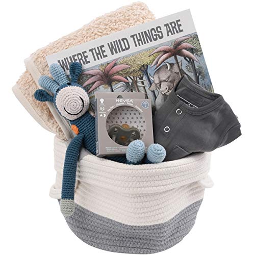 Organic Baby Gift Basket - Wild One | Handmade Newborn Essentials & Natural Toys for Baby Shower, Christening & Welcome Home Gifts