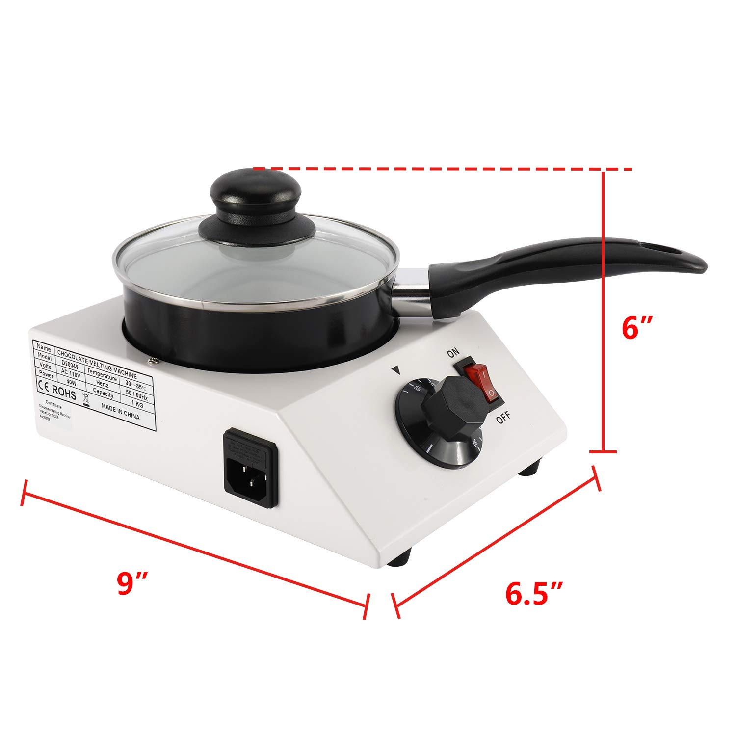 110V Chocolate Melting Pot with Adjustable Temperature - Professional Chocolate Tempering Machine for Candy Making, Baking & Dessert Decorating (Single Pot) - Perfect for Home Kitchens, Bakeries & Chocolate Shops