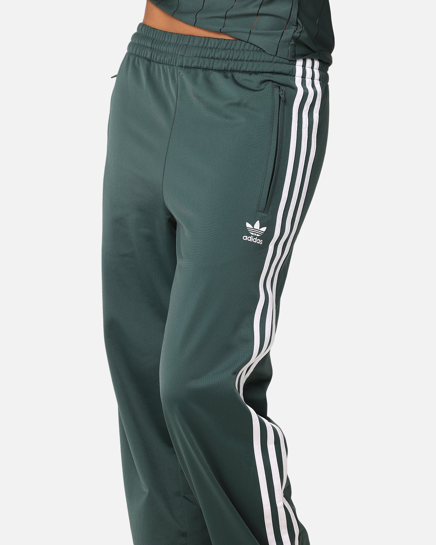 Adidas Firebird Track Pants for Men & Women - Mineral Green Retro Joggers for Running, Gym & Casual Wear