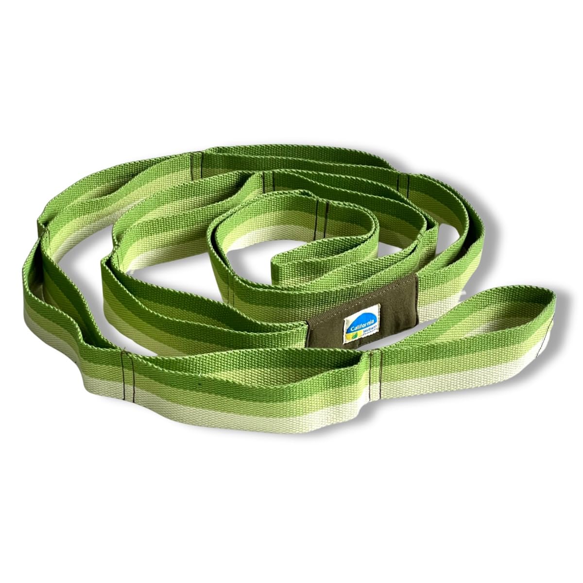 Premium California Yoga Strap with 12 Multi-Loops - Non-Elastic Yoga Belt for Stretching, Gym Workout & Physical Therapy - Improves Posture for Men & Women - Ideal for Home Yoga, Pilates, Fitness Training & Rehabilitation Exercises