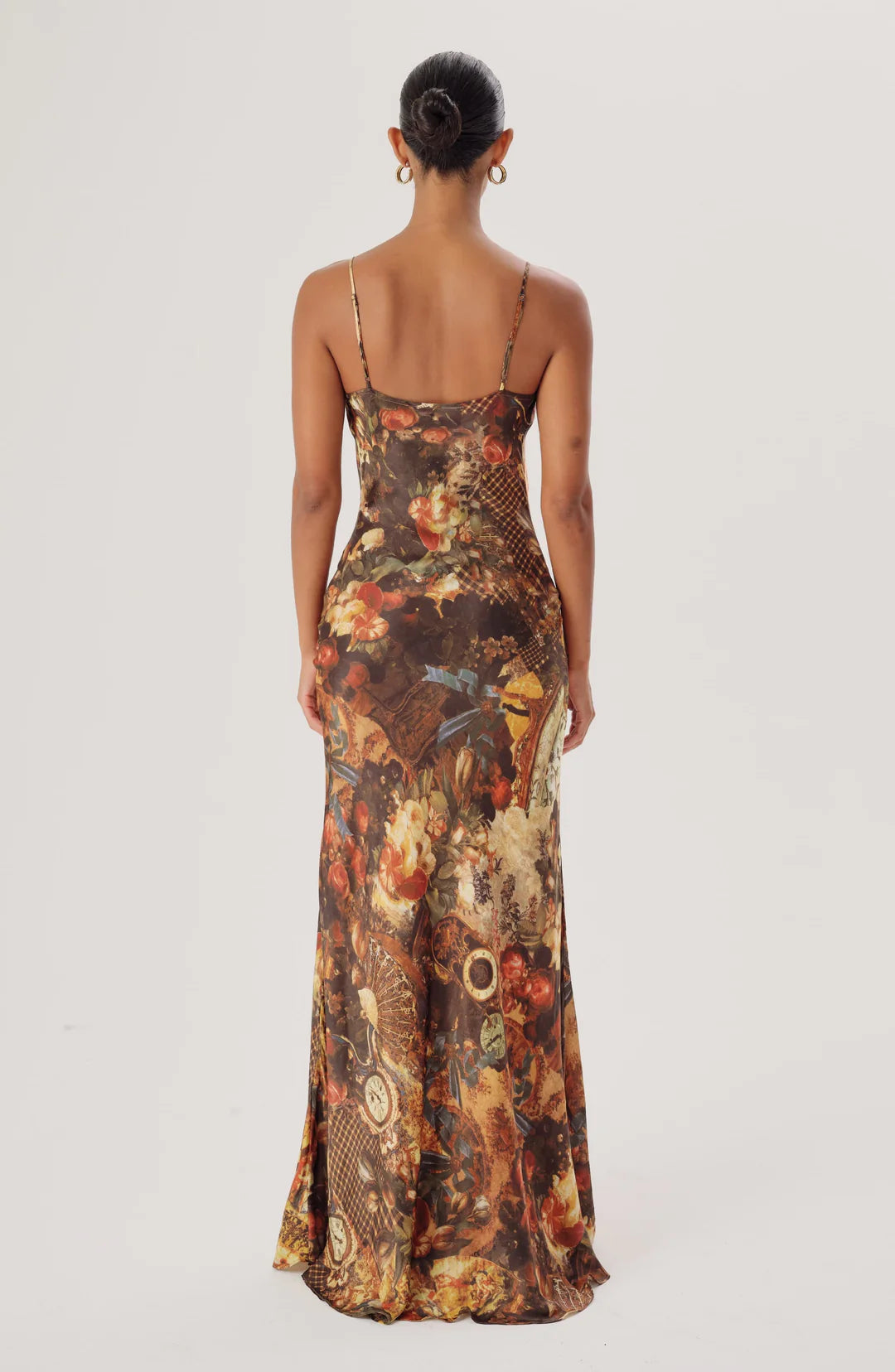 Damian Dress in Bronze Combo - Elegant Women's Evening Gown for Parties, Weddings & Special Occasions