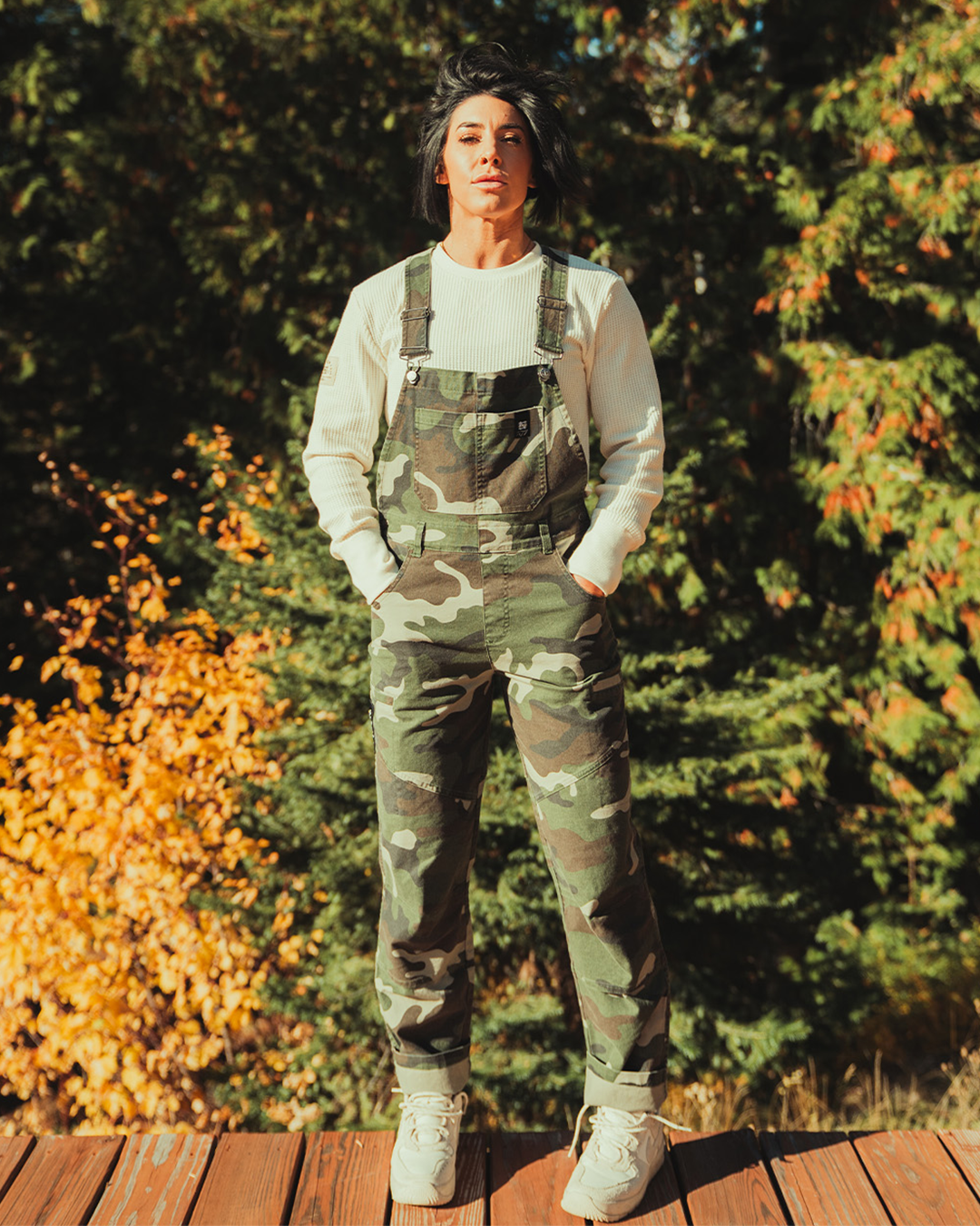 Women's Camo Forever Overalls - Durable & Stylish Denim Jumpsuit for Casual Wear, Outdoor Adventures & Work