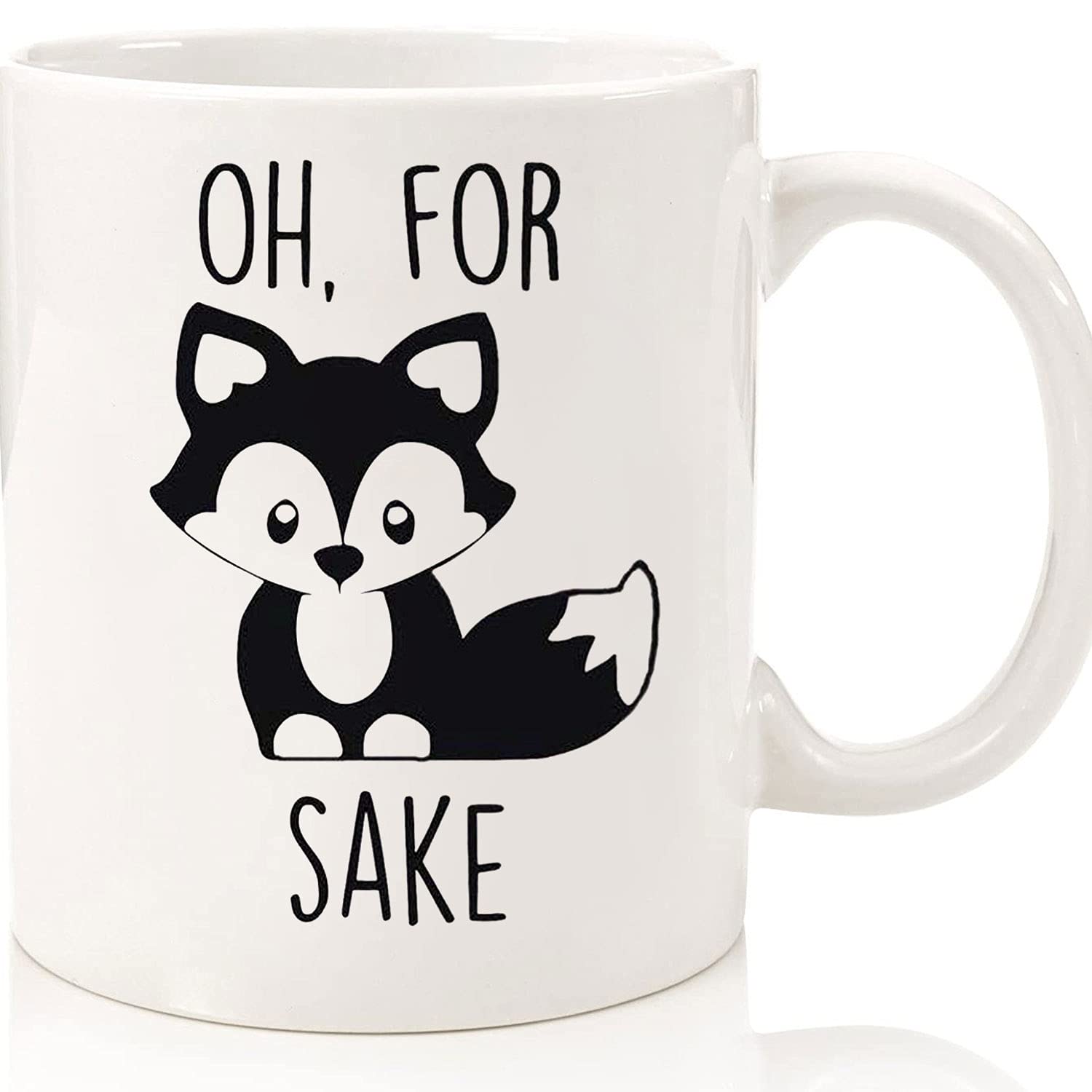 Funny Fox Coffee Mug - Oh For Fox Sake & Zero Fox Given Sarcastic Ceramic Mug - 11oz & 15oz Unique Novelty Tea Cup - Perfect Gift for Halloween, Office Humor & Coffee Lovers - Great for Gifts, Home Decor & Daily Coffee Breaks