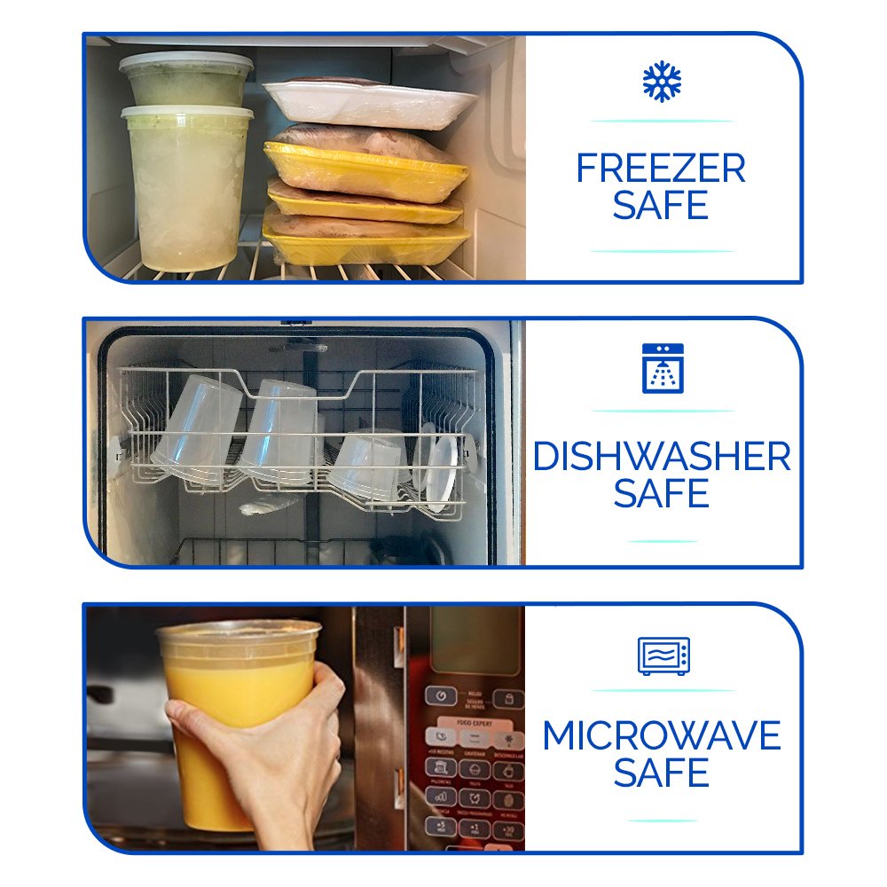 BPA-Free Airtight Food Storage Containers Set - 36 Pack Clear Plastic Jars (8oz, 16oz, 32oz) | Leakproof, Microwave & Dishwasher Safe | Perfect for Meal Prep, Pantry Organization & Leftovers Storage