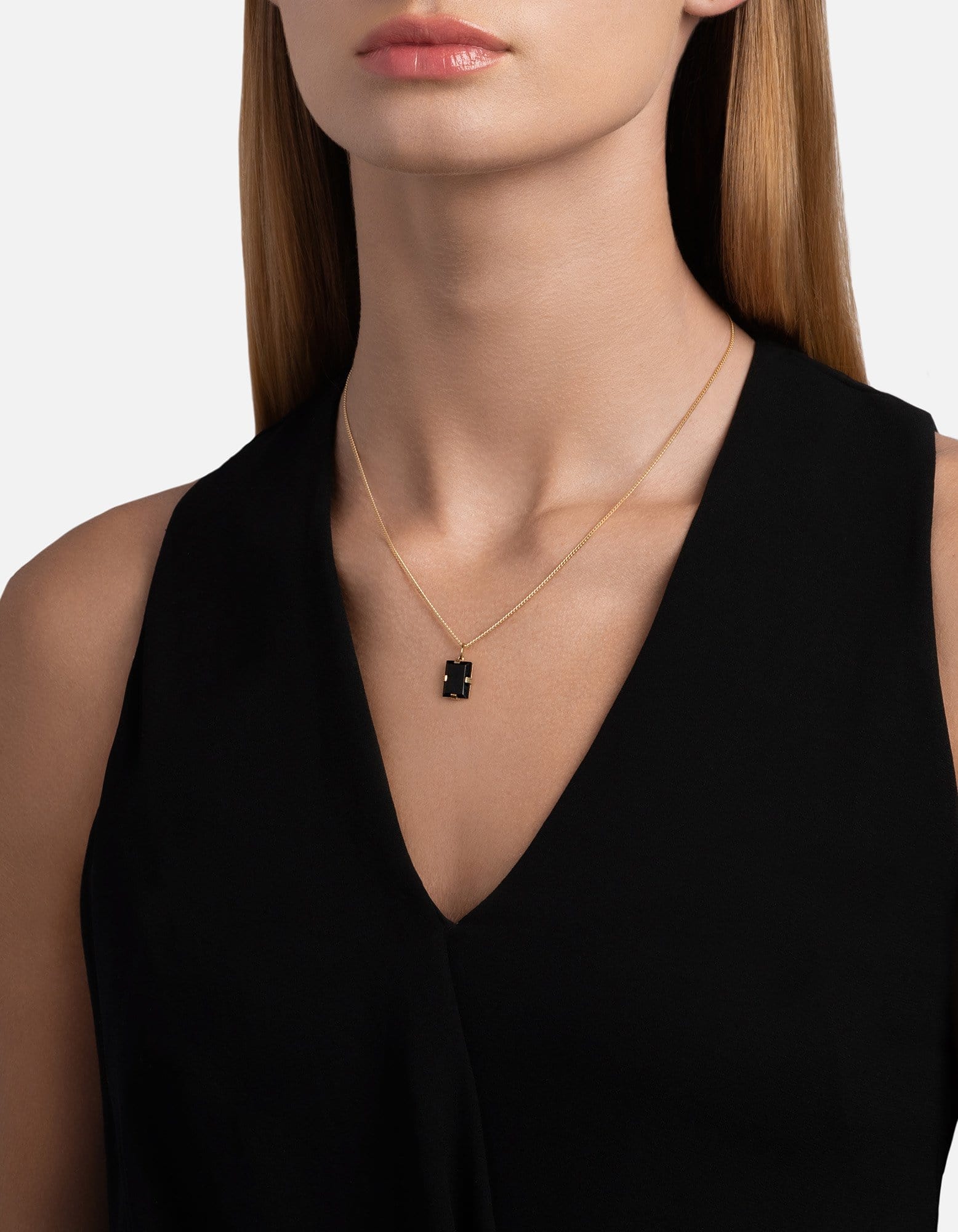 14K Gold Lennox Onyx Necklace for Women - Elegant Black Onyx Pendant Jewelry for Everyday Wear & Special Occasions
