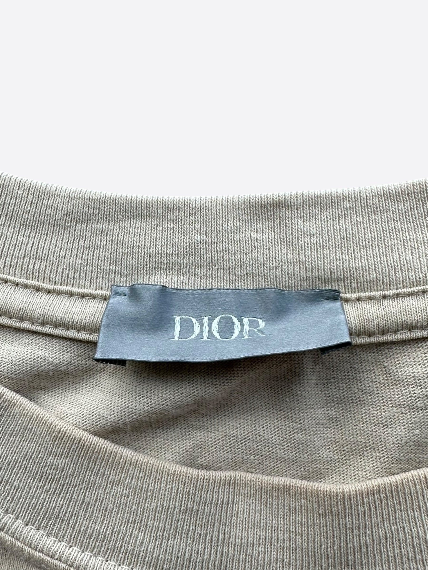 Dior Jack Kerouac Yellowstone T-Shirt with D Logo - Classic Tan Cotton Tee for Men | Casual Wear, Street Style & Fashion Outfits