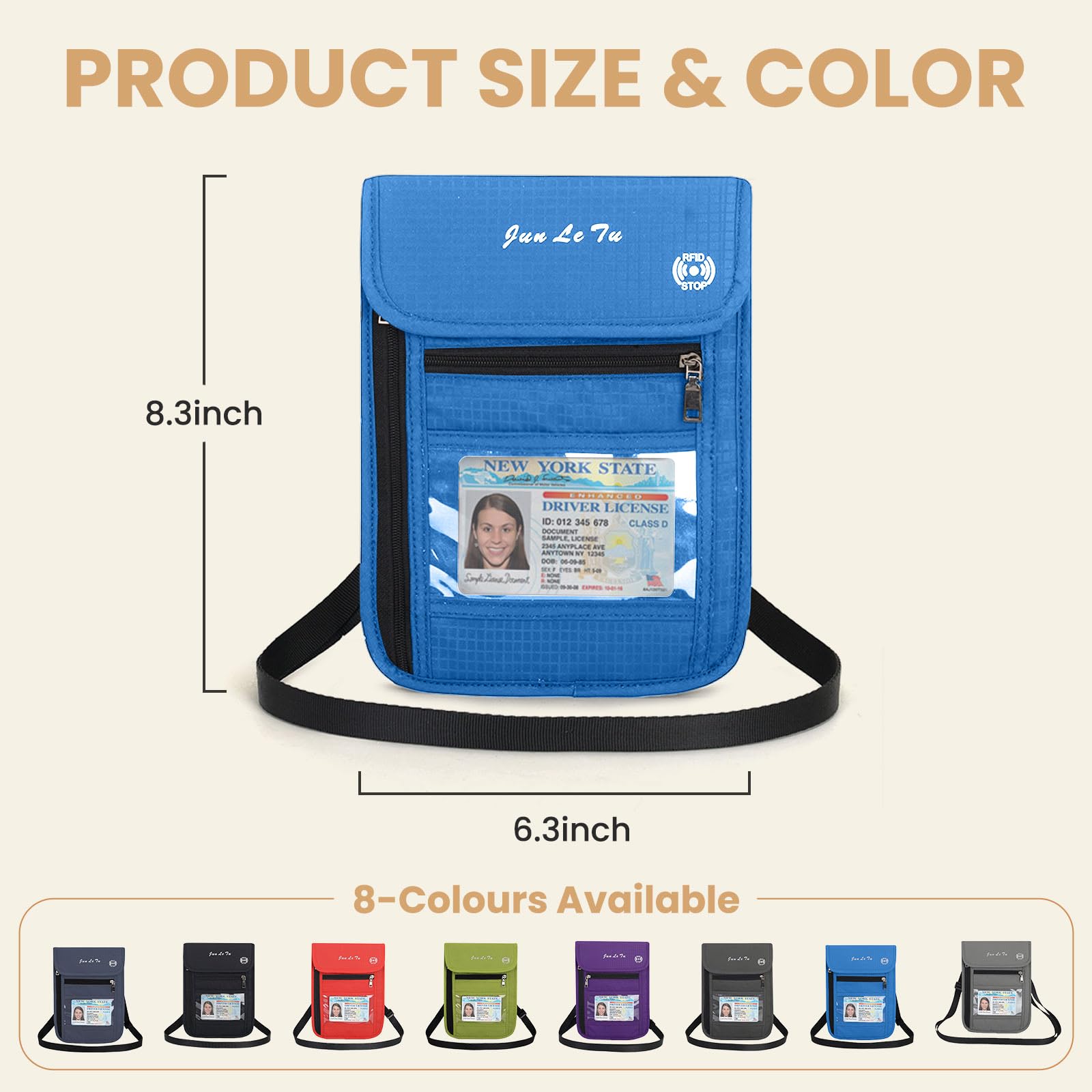 RFID Passport Holder for Travel - Waterproof Travel Wallet with Visual Window, Multifunctional Document Organizer for Men & Women | Perfect for Airports, Vacations & Business Trips (Blue)