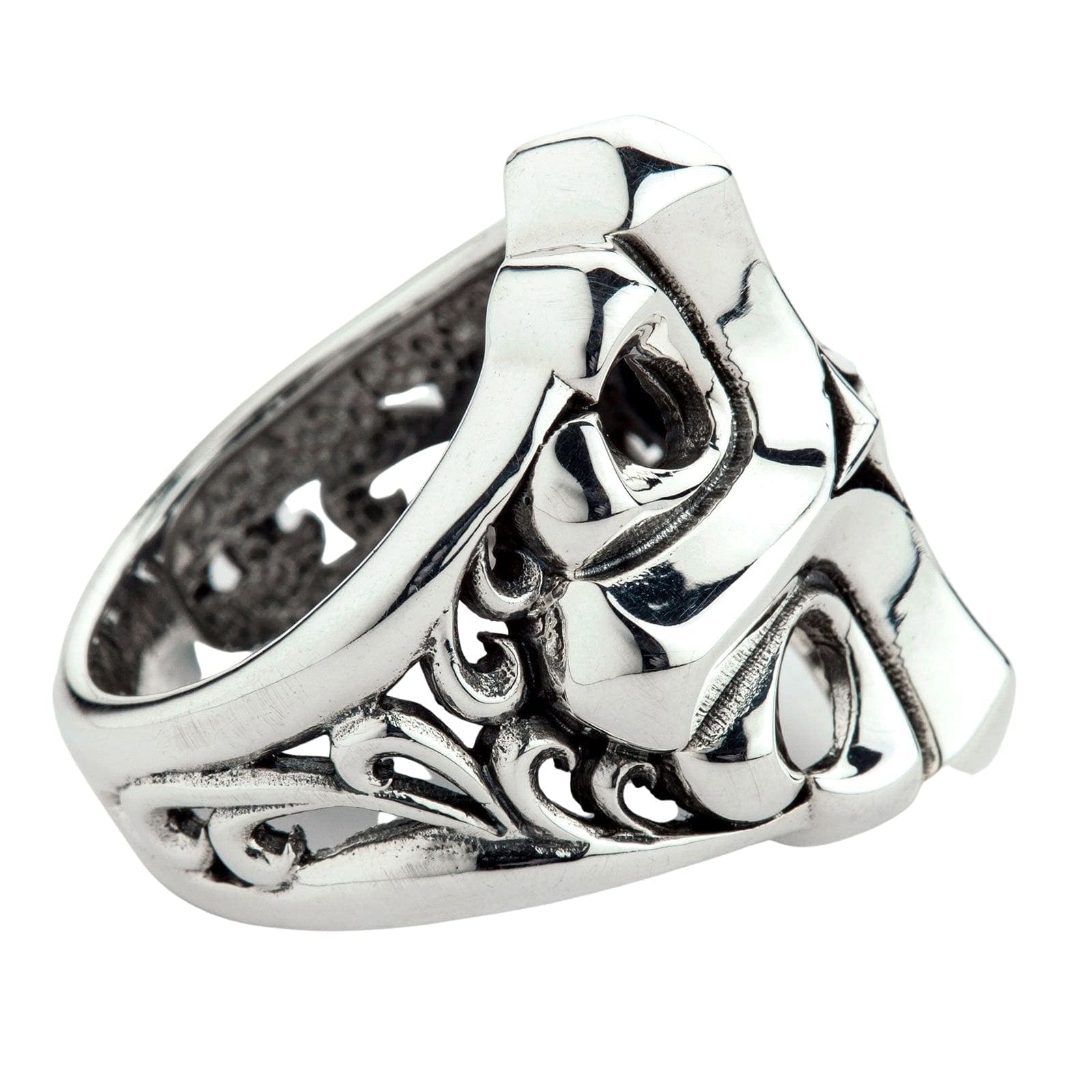 Star Cross Sterling Silver Men's Ring for Men - Religious Jewelry, Gothic Style Wedding Band, Anniversary Gift for Him - Perfect for Daily Wear, Special Occasions & Spiritual Protection