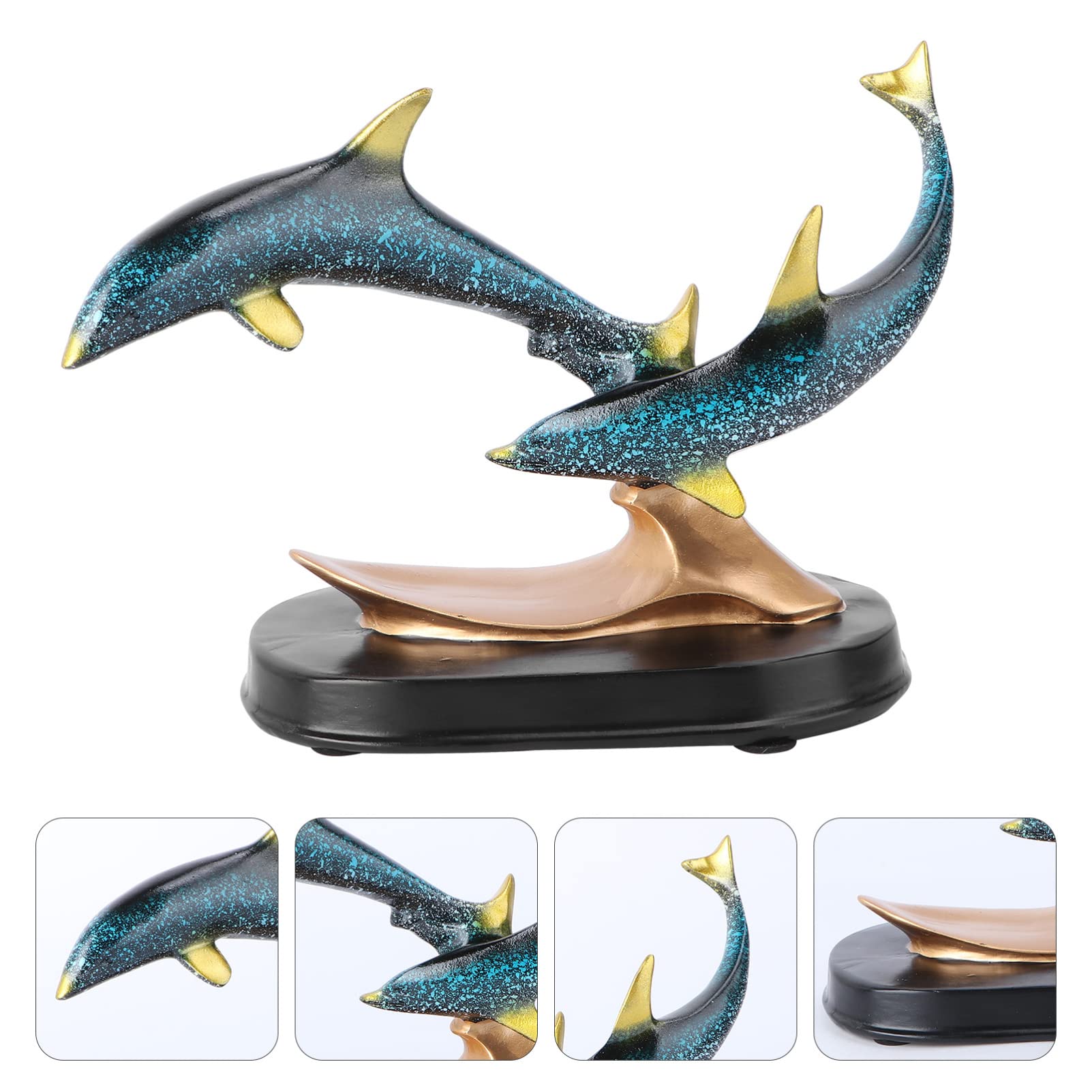 Dolphin Resin Tabletop Ornament - Handcrafted Home & Office Decor for Desktop, Shelf, or Bookshelf - Perfect for Beach House, Coastal Theme, or Ocean Lover's Gift