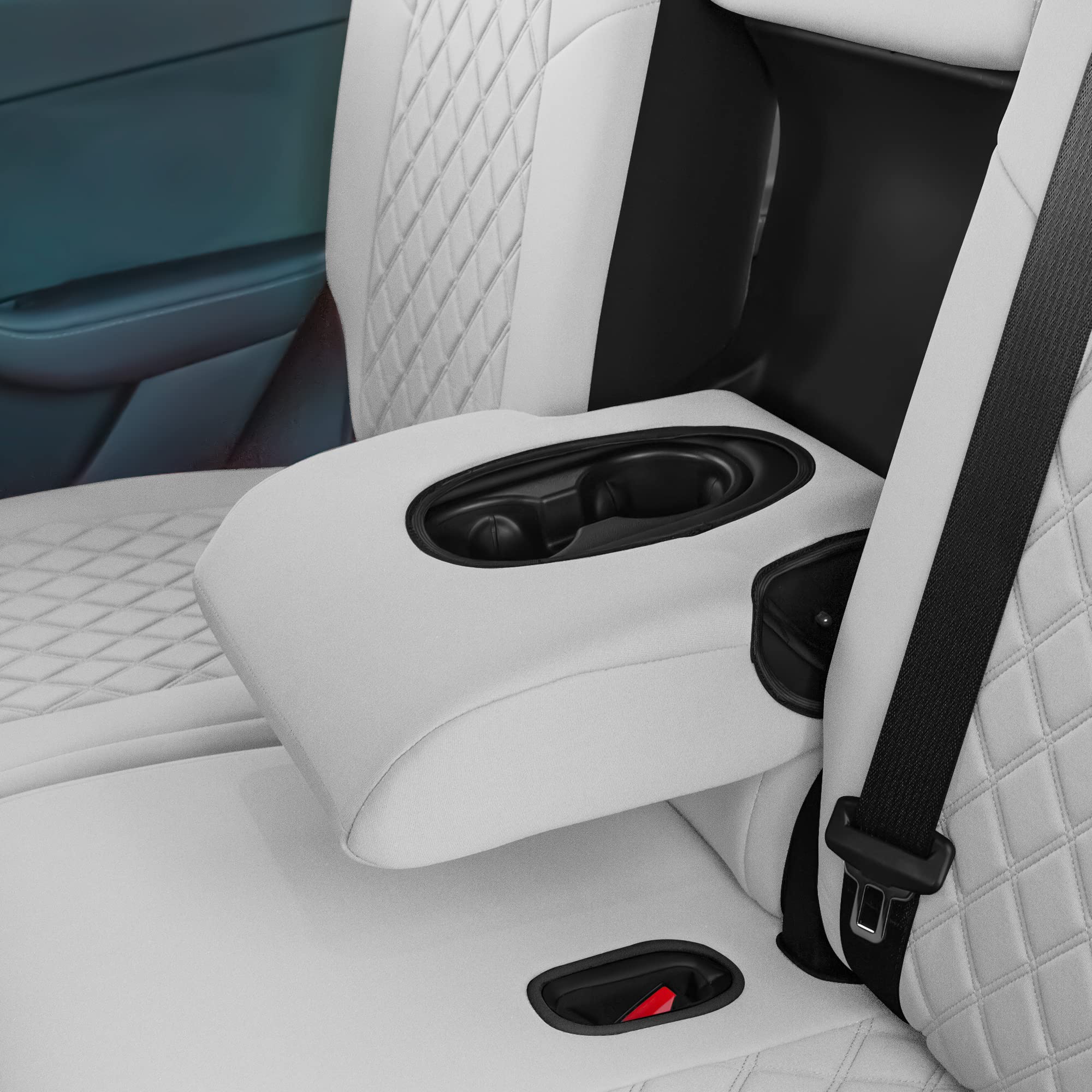 TLH Custom Fit Waterproof Seat Covers for Tesla Model Y 2020-2024 - Full Set Solid Gray Interior Accessories | Perfect for Road Trips, Daily Commutes & Car Protection