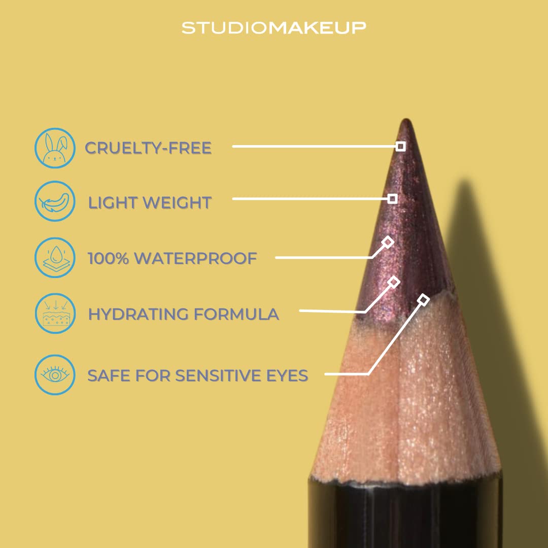 Studiomakeup Smooth Eyeliner Pencil - Soft Touch Eye Makeup with Smooth Texture for Smoky to Natural Looks | Blue Eyeliner Pencils Safe for Sensitive Eyes | Perfect for Daytime Office Wear & Evening Party Makeup