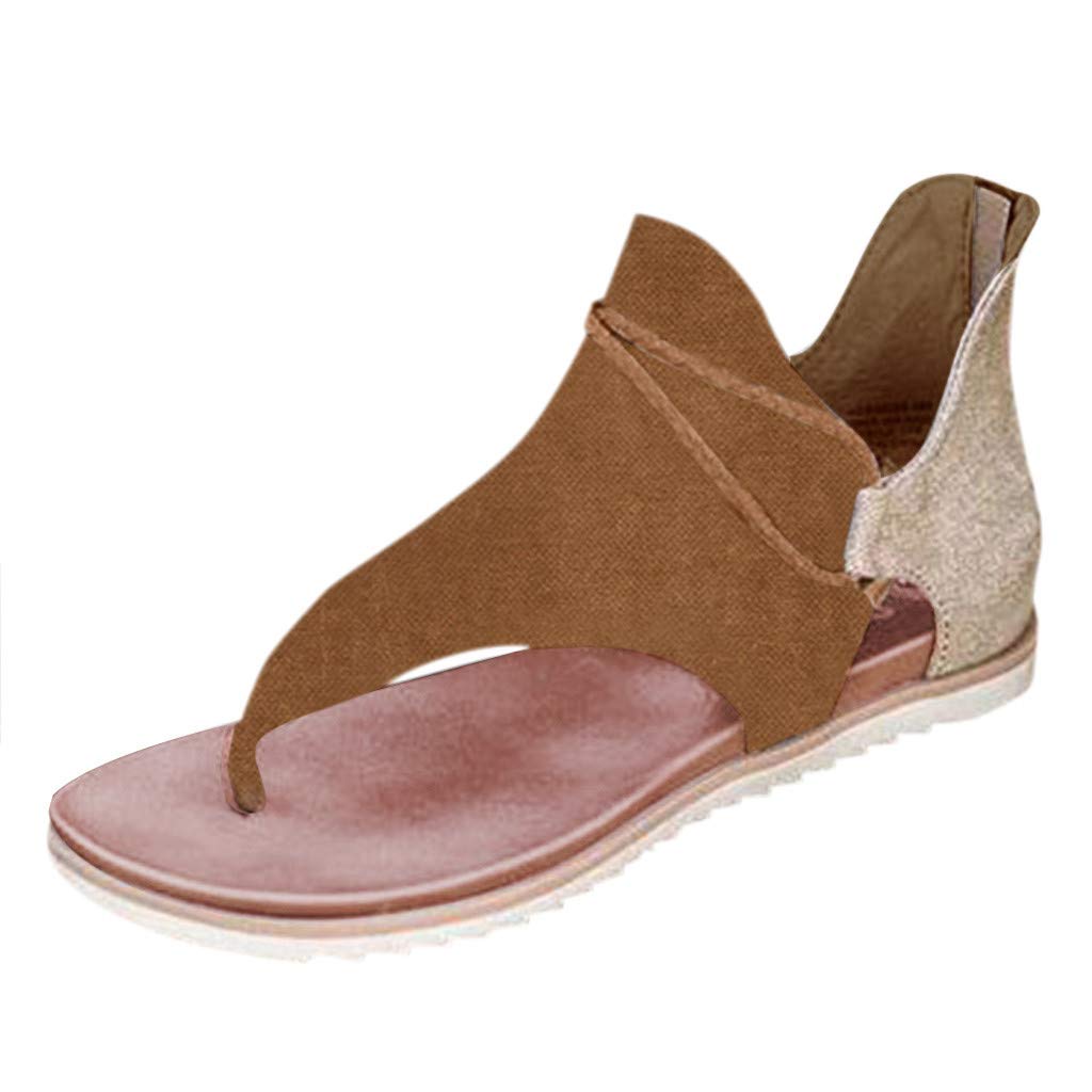 Masbird Women's Flat Sandals - Summer Clip-Toe Comfortable Casual Shoes with Zipper Design | Perfect for Beach, Vacation, and Everyday Wear