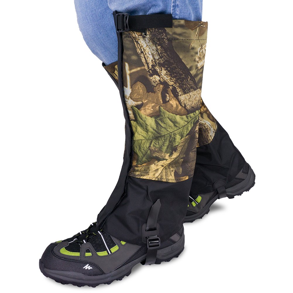 Qshare Waterproof Leg Gaiters for Hiking, Climbing, Hunting & Snow - Adjustable High Boot Gaiters for Men & Women - Ideal for Outdoor Adventures & Winter Sports