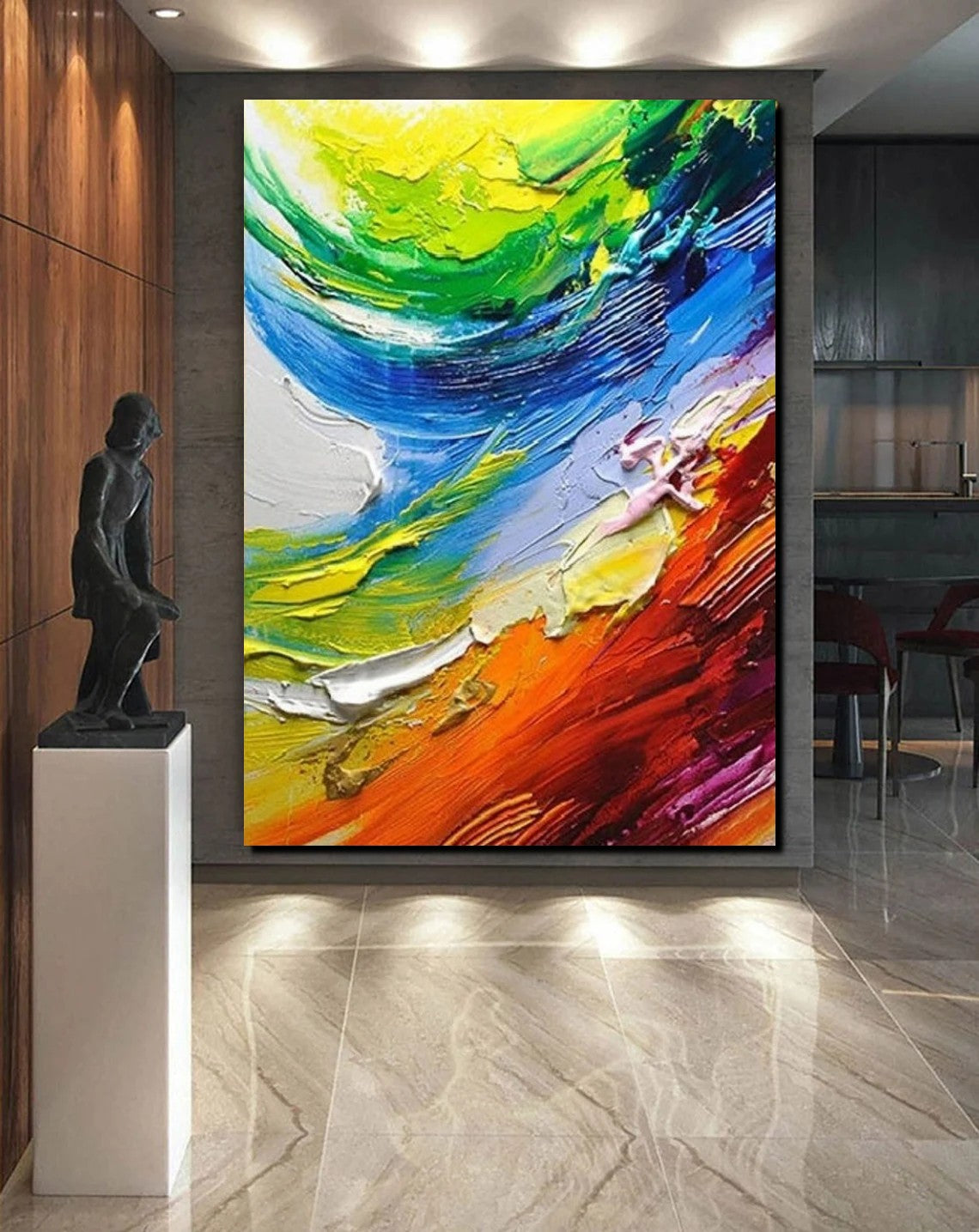 Contemporary Modern Art for Living Room - Large Impasto & Palette Knife Paintings - Buy Handmade Wall Decor Online - Perfect for Home & Office Interior Design