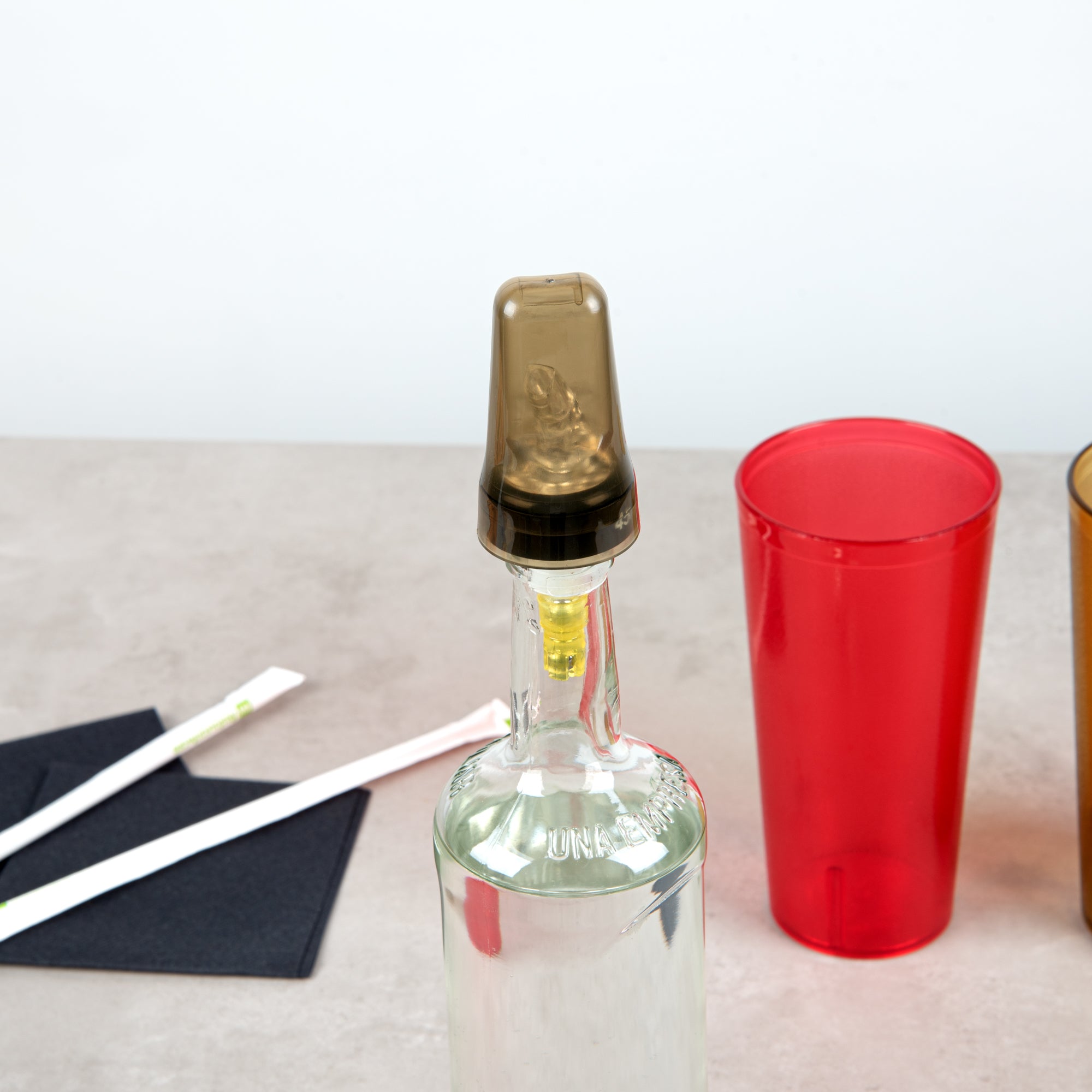 Premium Translucent Plastic Liquor Pourer Covers - Universal Fit (1.75