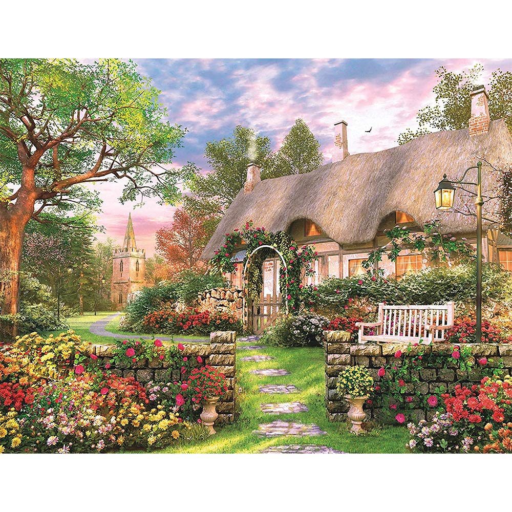 1000 Piece Jigsaw Puzzle for Adults - Spring Cottage Landscape Puzzle, Large 30