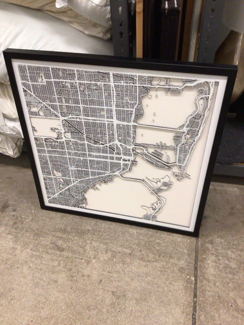 3D Map Art - 28x28 Inch Wall Decor for Home & Office | Perfect for Living Room, Bedroom, or Office Space