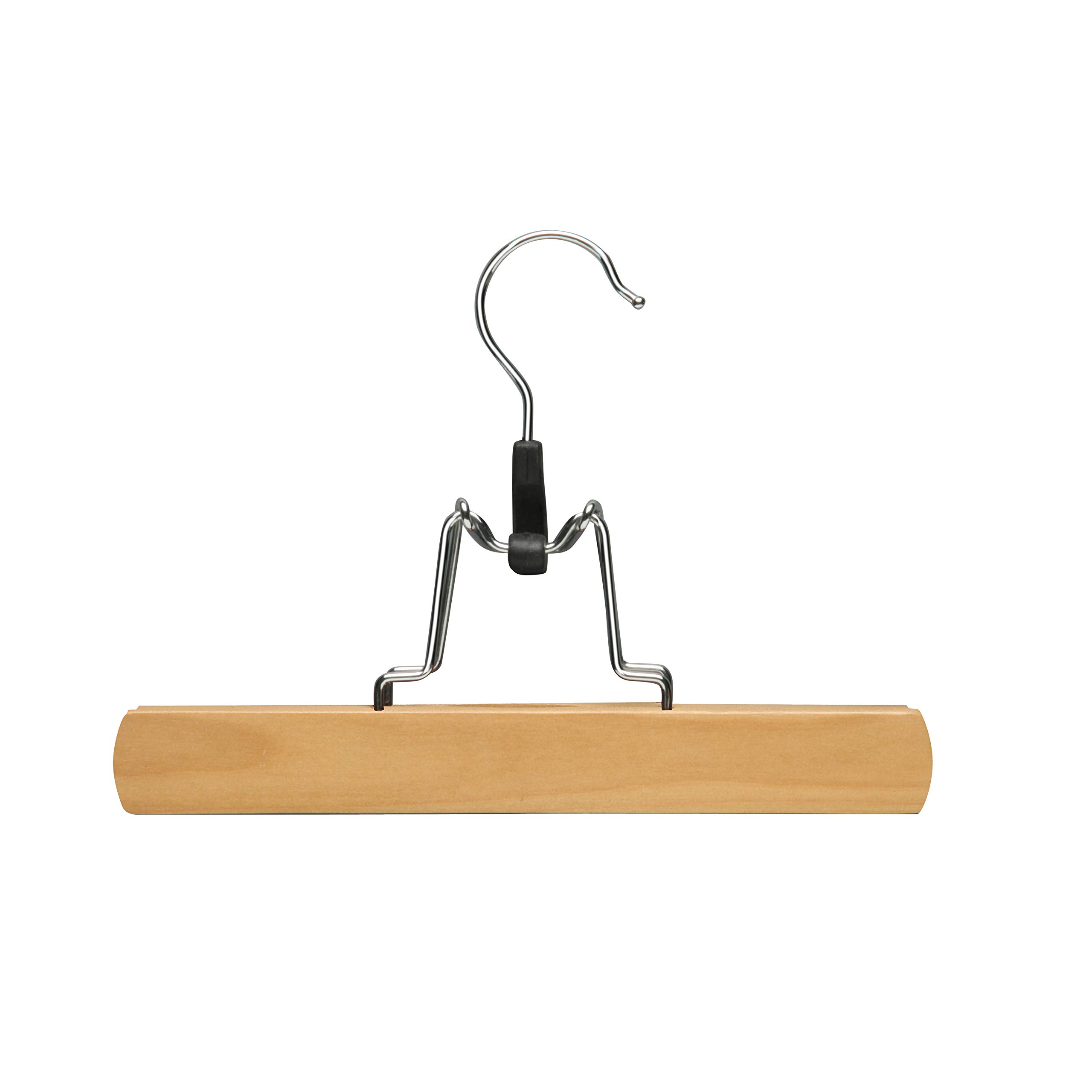 Honey-Can-Do 16-Pack Natural Wooden Maple Clamp Pants Hangers HNG-09037 - Space-Saving Closet Organizer for Pants, Skirts & Trousers