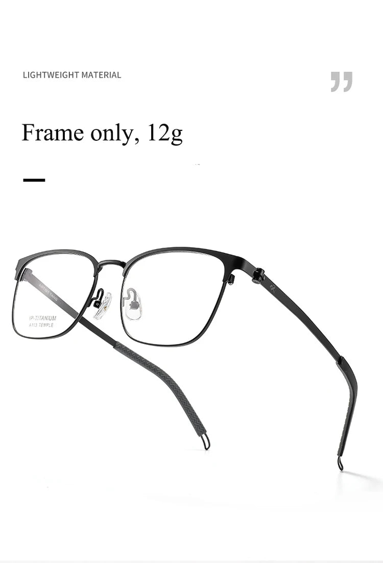 Bclear Unisex Full Rim Square Titanium Eyeglasses A113 - Lightweight Durable Frame for Men & Women - Perfect for Reading, Work & Everyday Wear