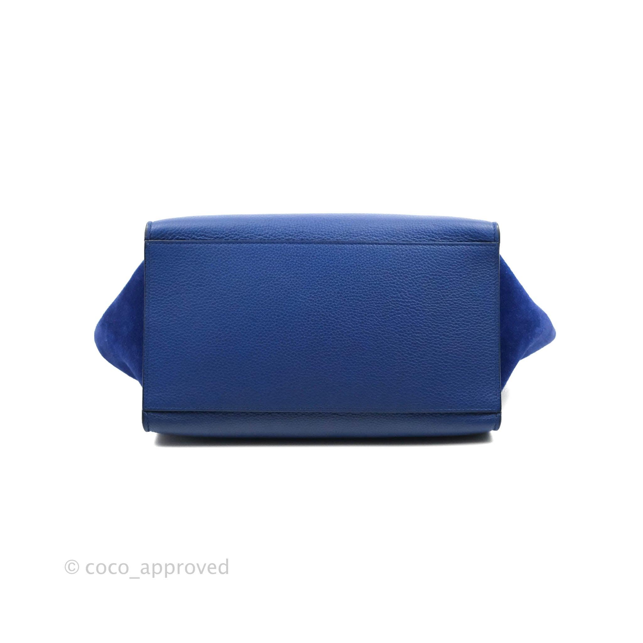 Celine Sleek Small Tri-Color Trapeze Bag in Blue Calfskin Leather - Perfect for Work, Travel & Everyday Use