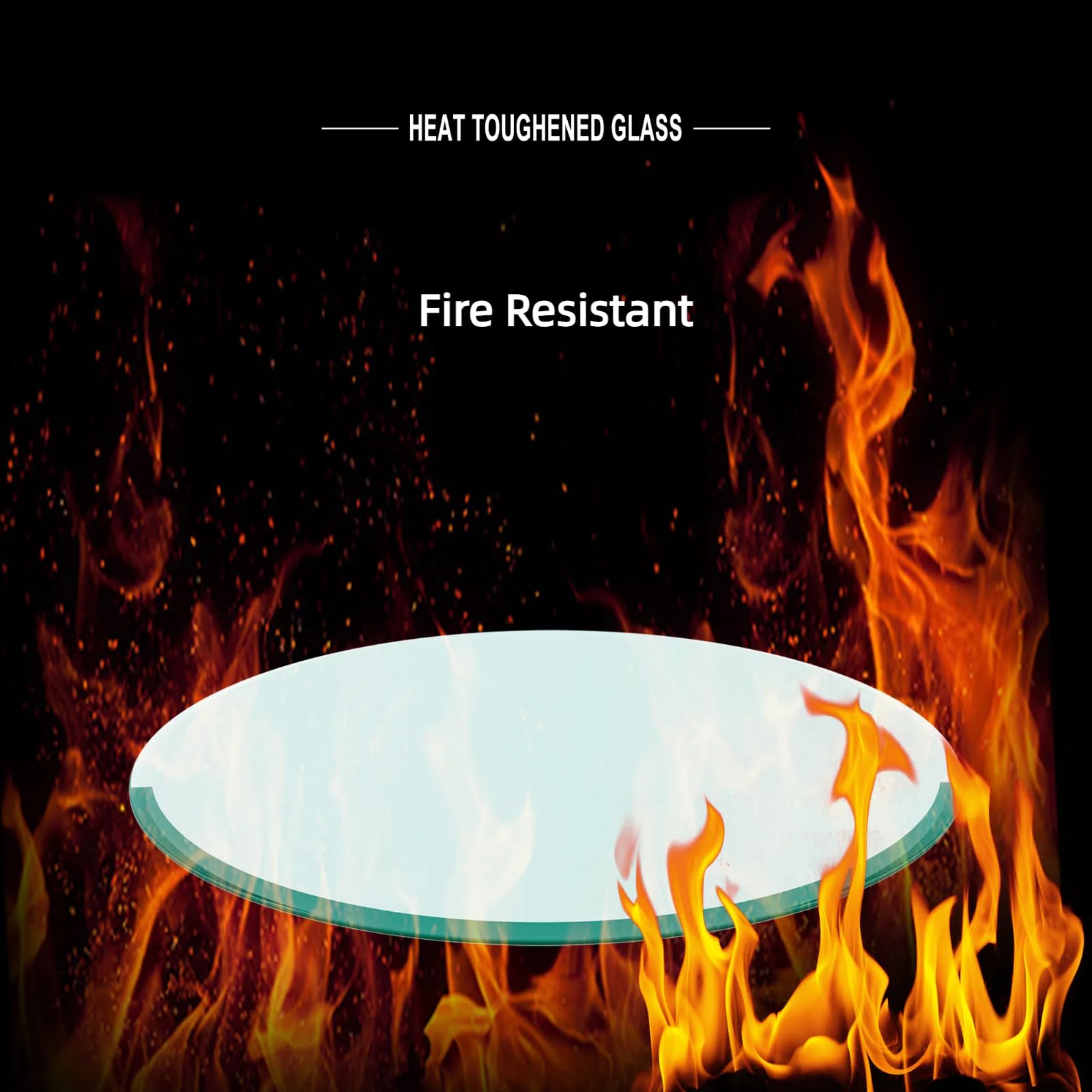 36 Inch Round Tempered Glass Table Top - 1/4